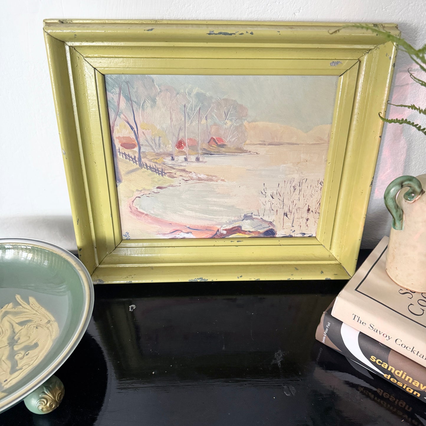 Djurgården 1943. Vintage Swedish Oil Painting.
