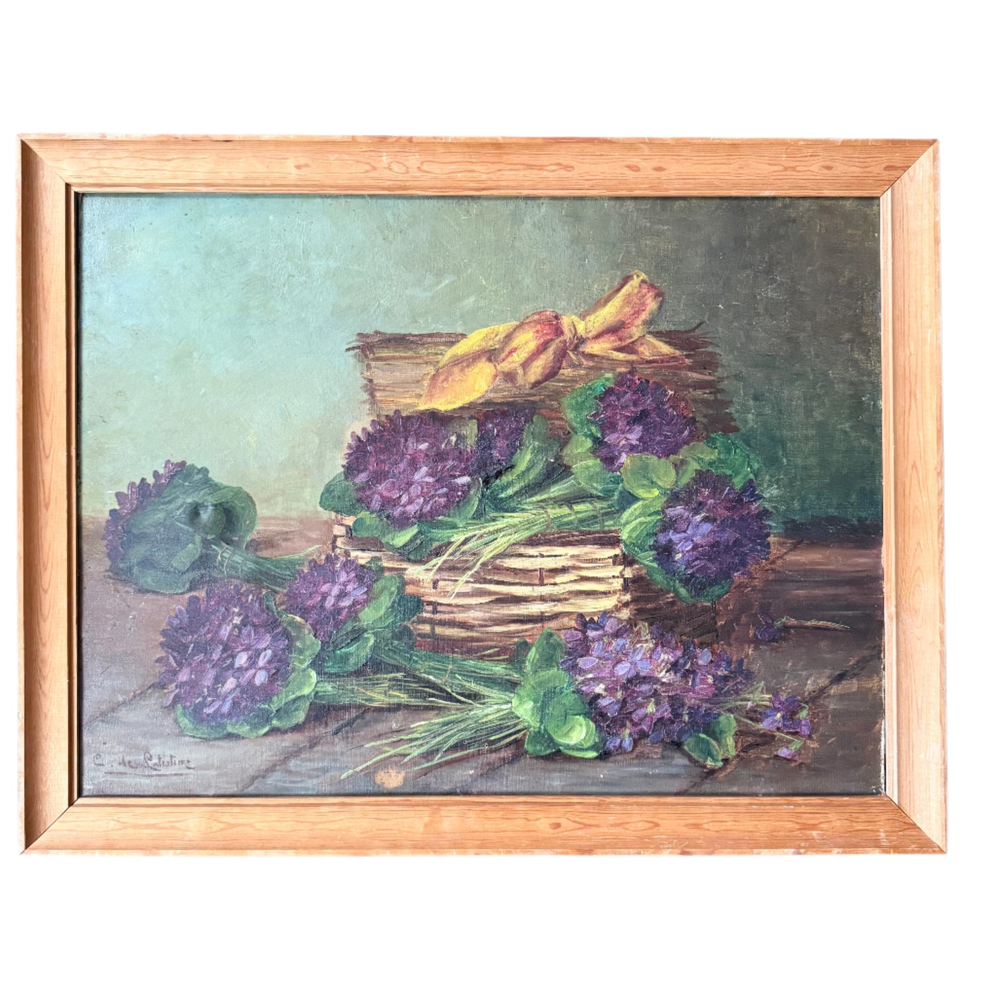 Penier Fleuri. Antique French Oil Painting.