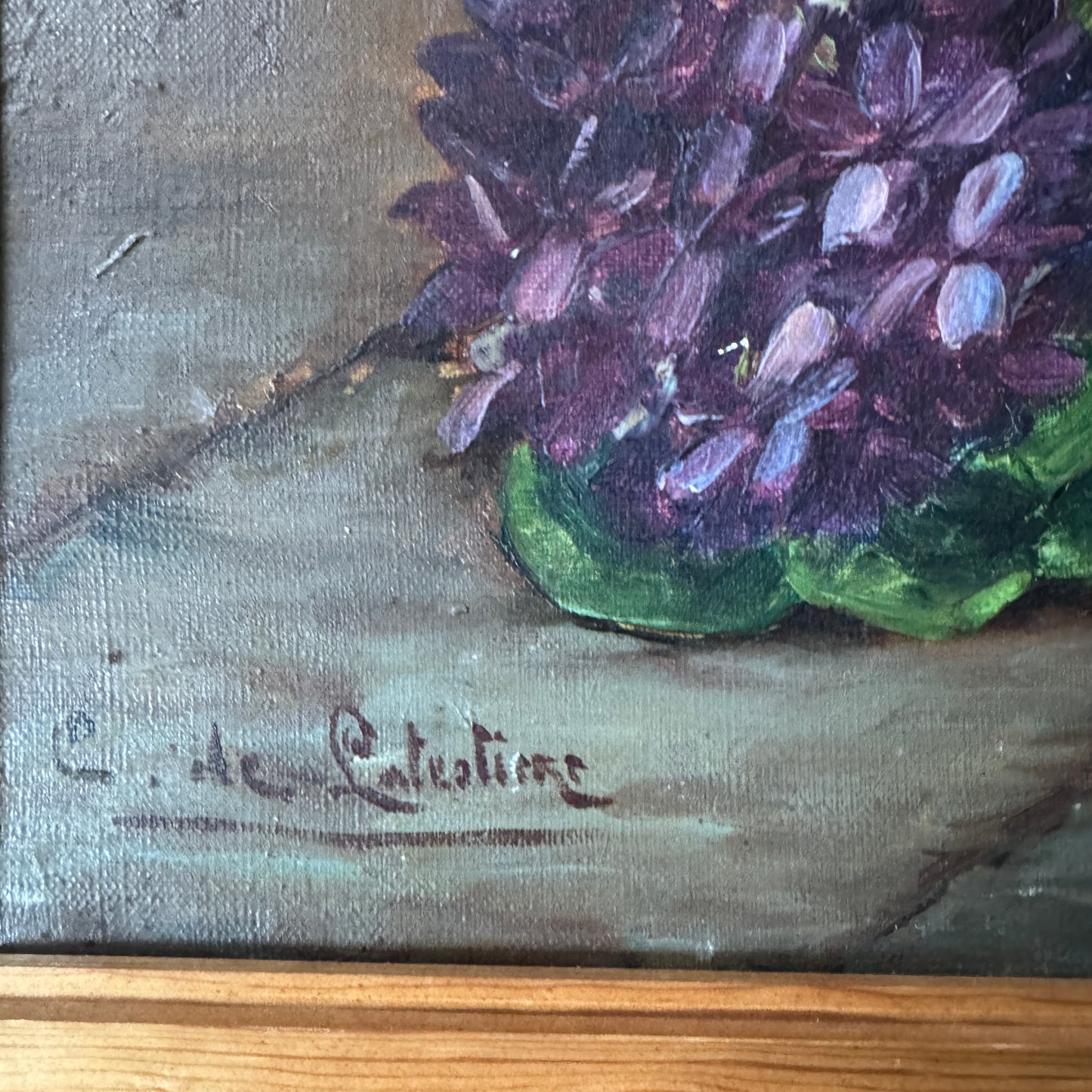 Penier Fleuri. Antique French Oil Painting.
