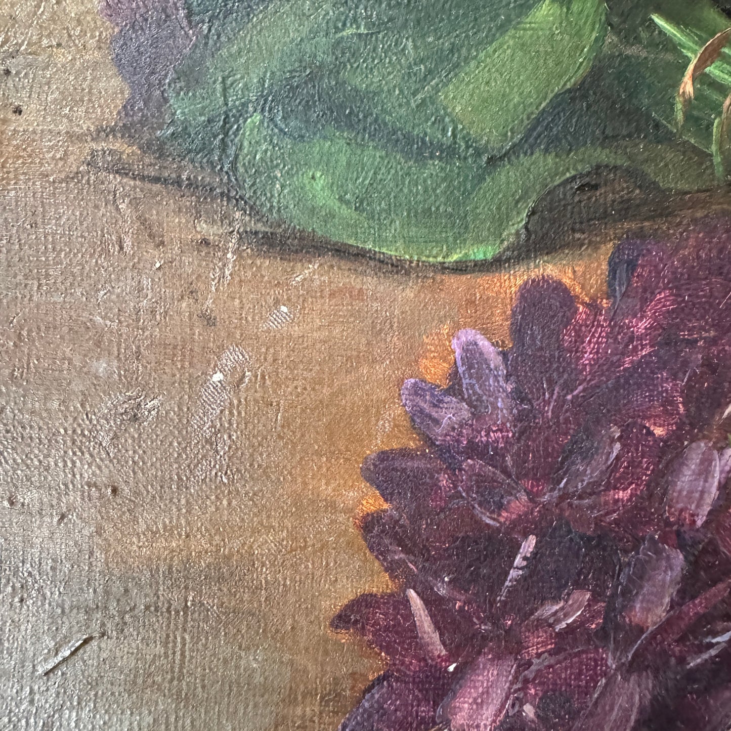Penier Fleuri. Antique French Oil Painting.