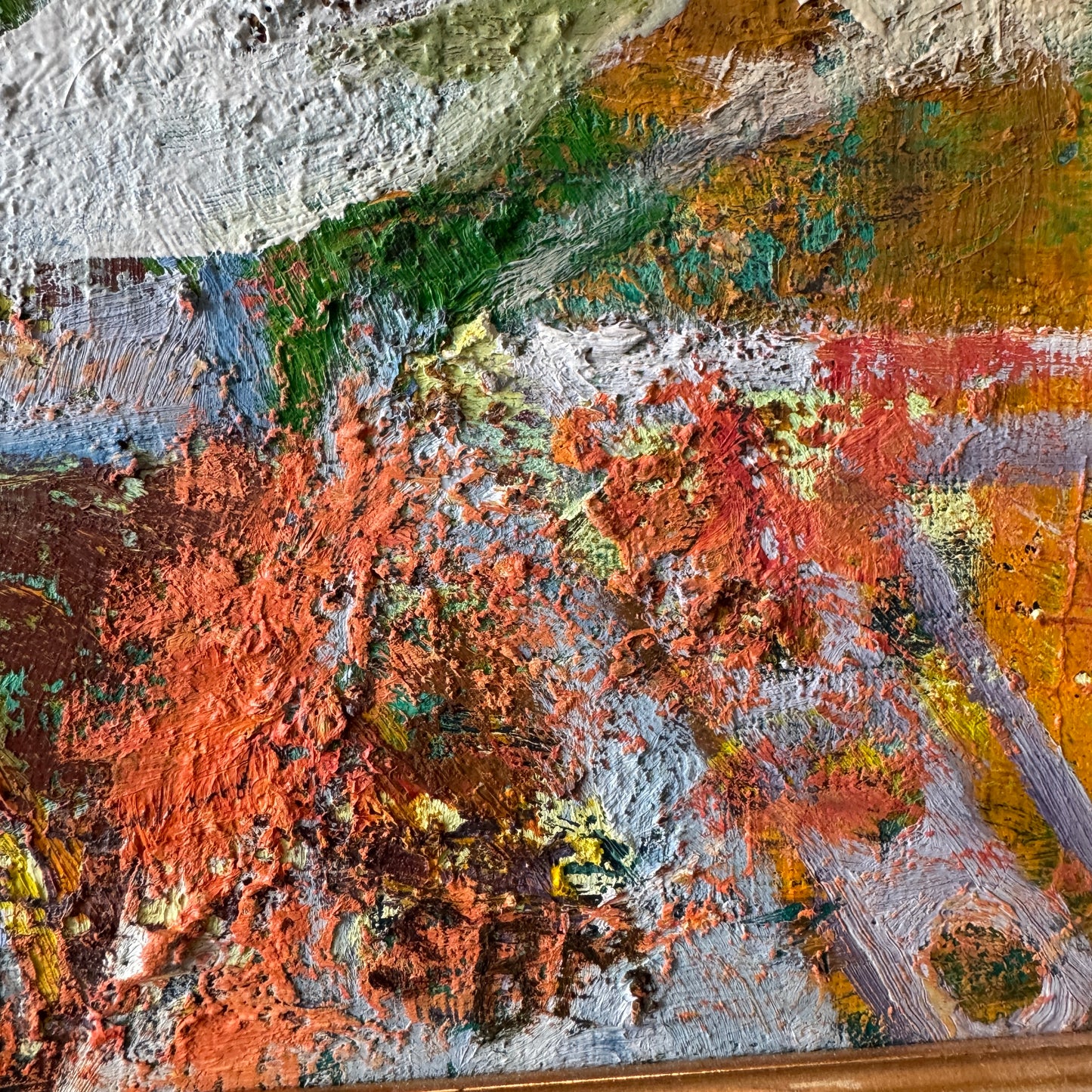 Modell Parrafras. Vintage Swedish Abstract Oil Painting.
