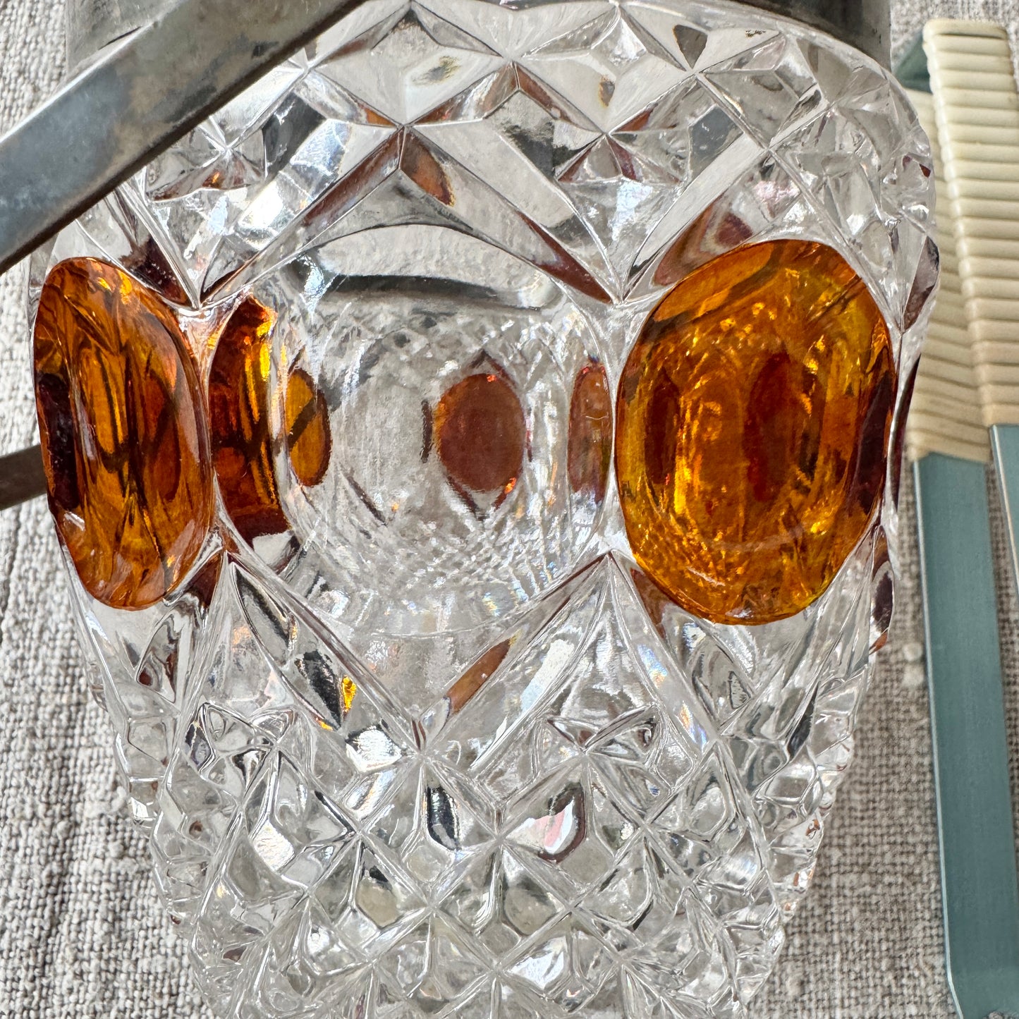 Germany ca 1950s. Vintage Bleikristall Ice Bucket + Ice Tong