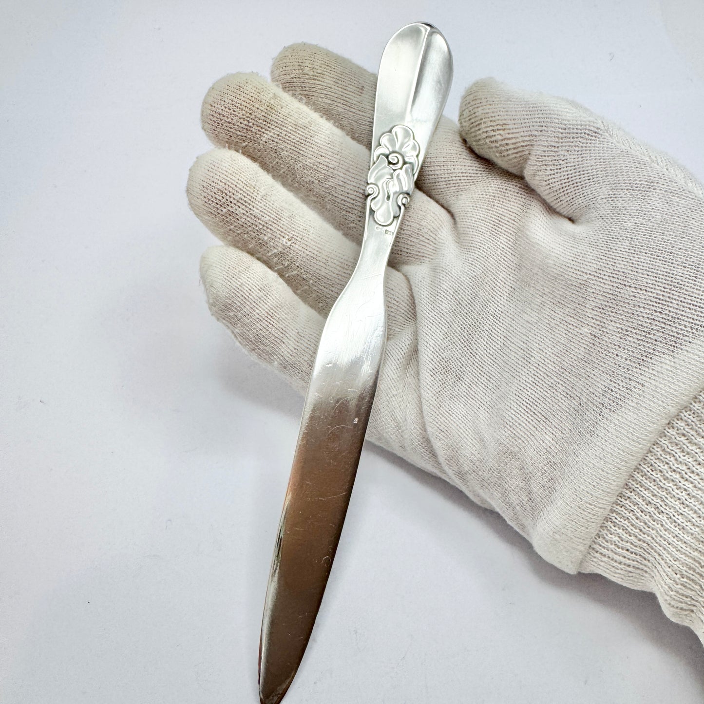 K Anderson, Stockholm Sweden 1910s. Art Nouveau Silver Letter Opener