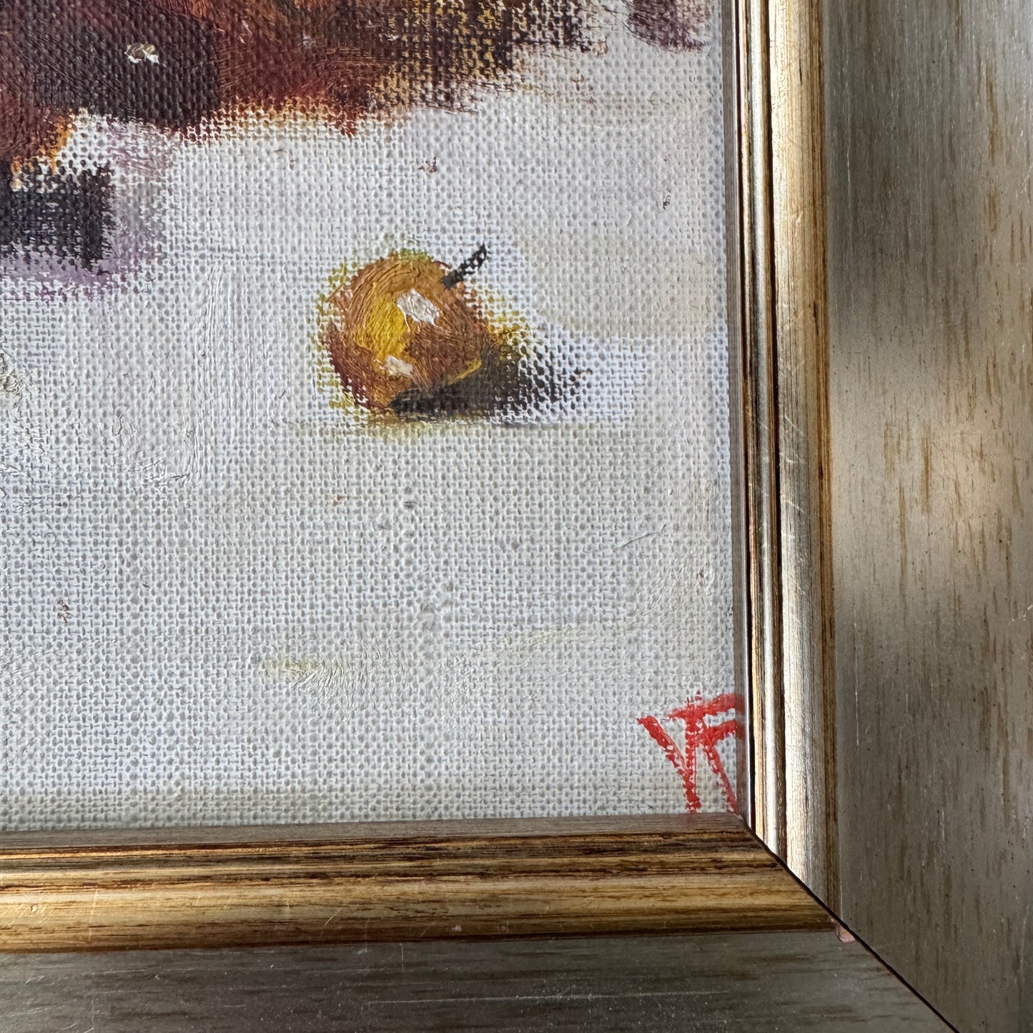 Grapes and Gentle Shadows. Vintage Scandinavian Still Life Painting