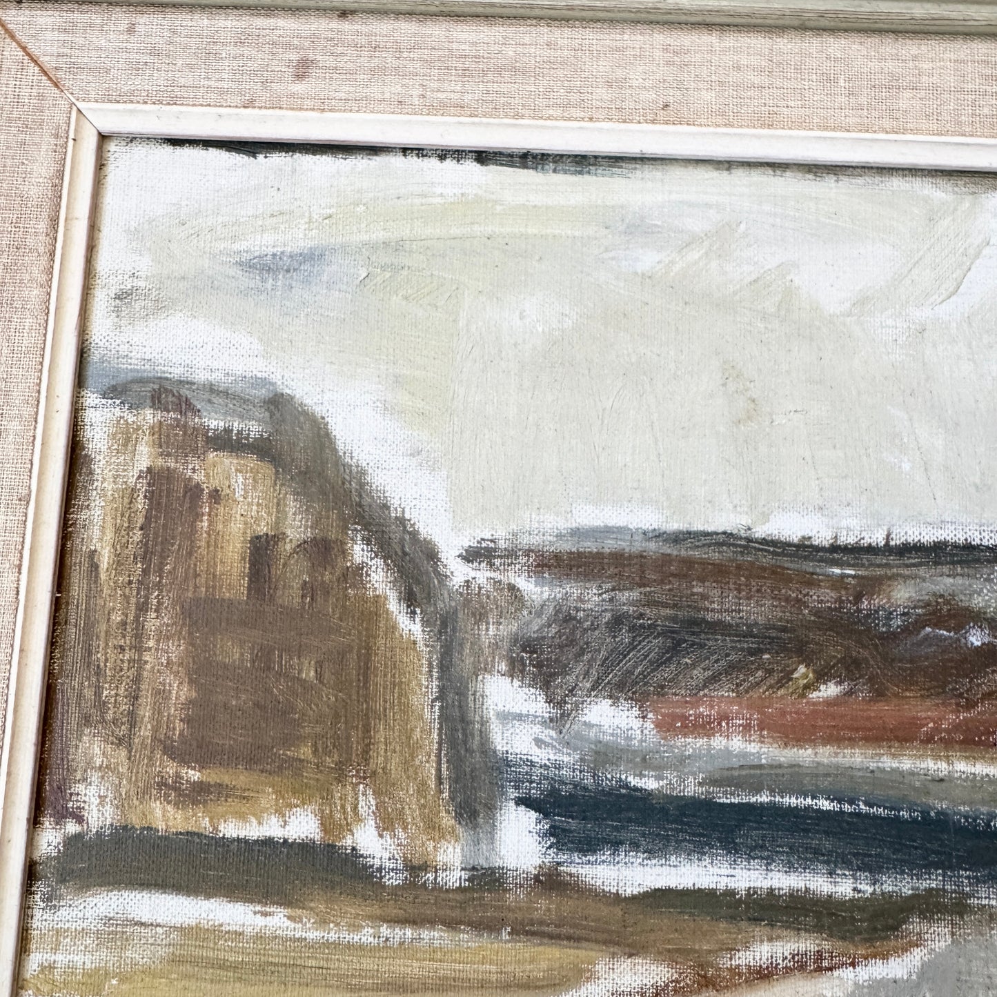 Northern Flow, 1956. Vintage Swedish Oil Painting.