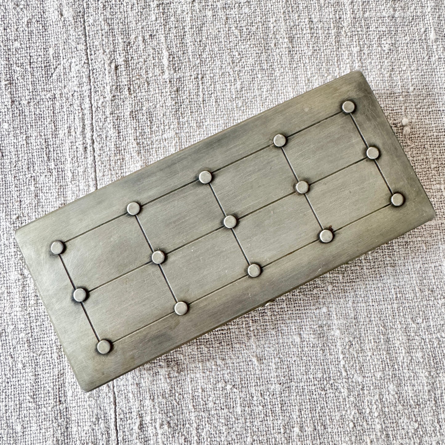 Norway ca 1960. Vintage Mid Century Modern Pewter Box.
