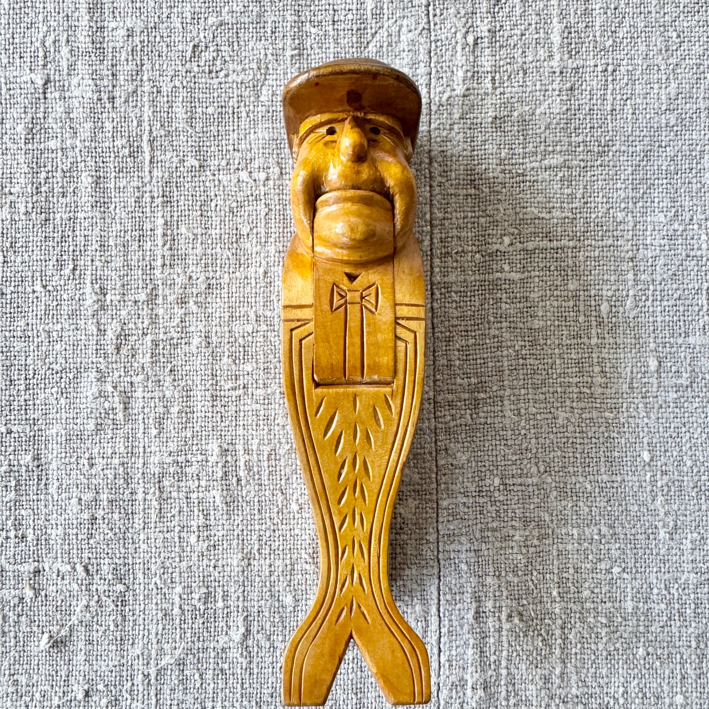 Vintage Swedish Hand Carved Wood Nutcracker. Possibly by Erik Molin