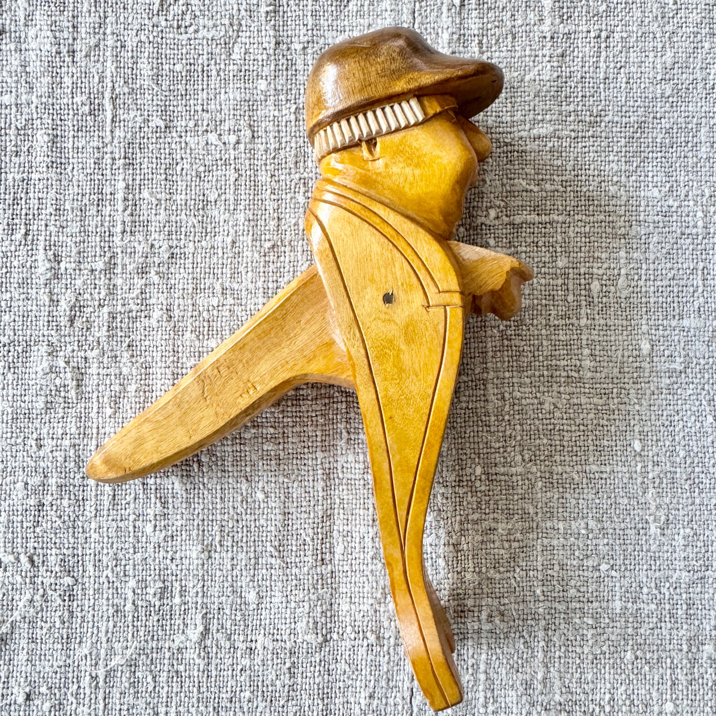 Vintage Swedish Hand Carved Wood Nutcracker. Possibly by Erik Molin