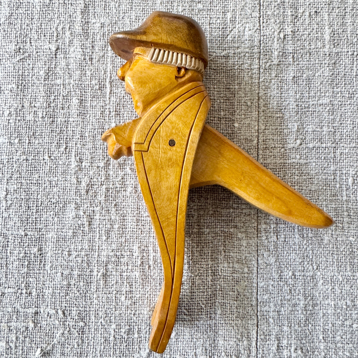 Vintage Swedish Hand Carved Wood Nutcracker. Possibly by Erik Molin