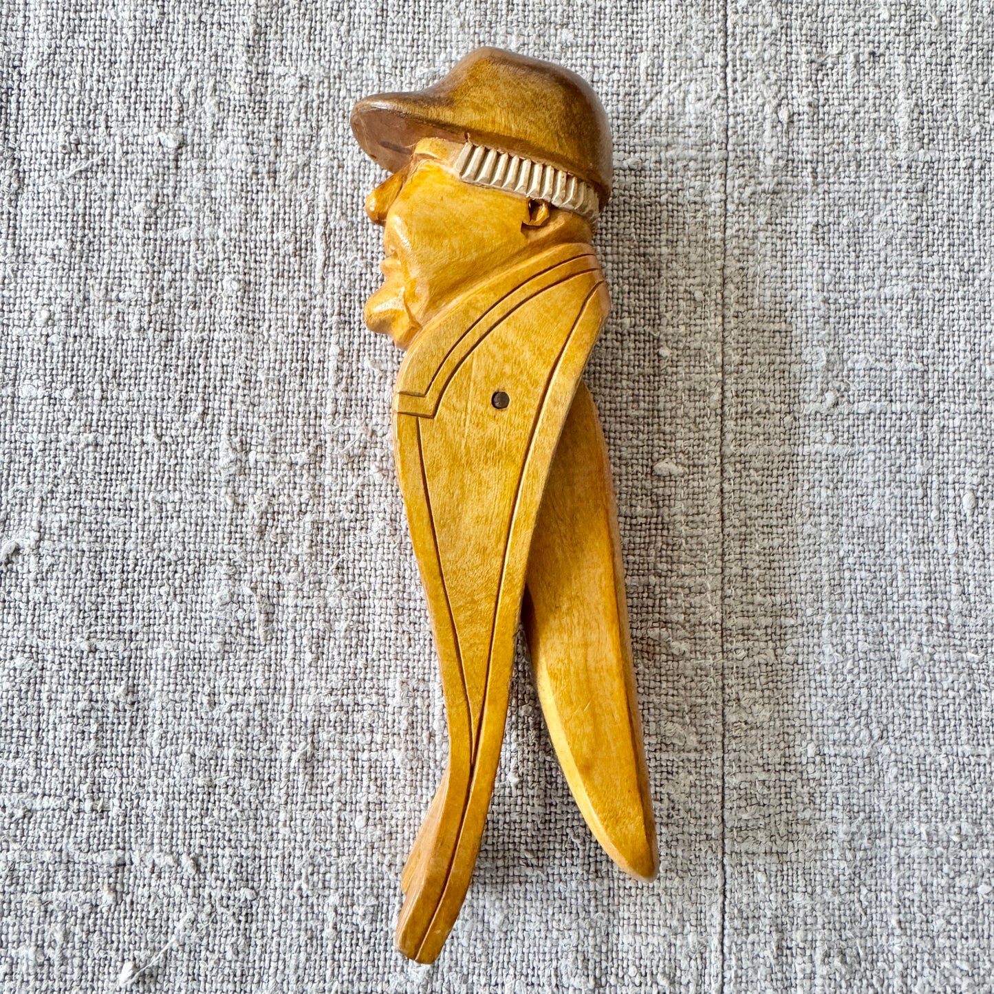 Vintage Swedish Hand Carved Wood Nutcracker. Possibly by Erik Molin