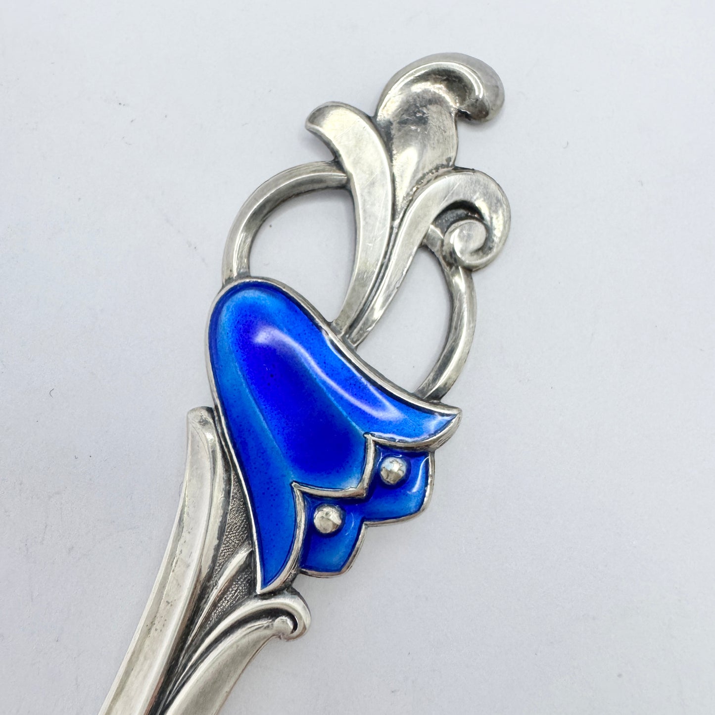 Th. Marthinsen, Norway. Vintage Sterling Silver Enamel Letter Opener.