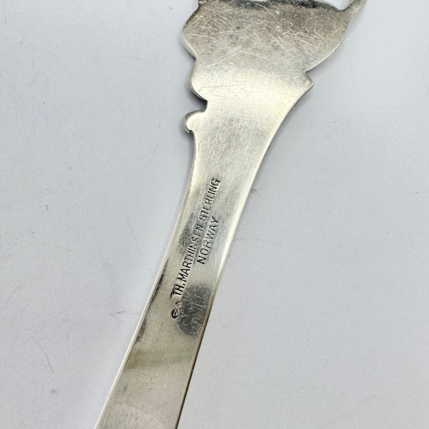 Th. Marthinsen, Norway. Vintage Sterling Silver Enamel Letter Opener.