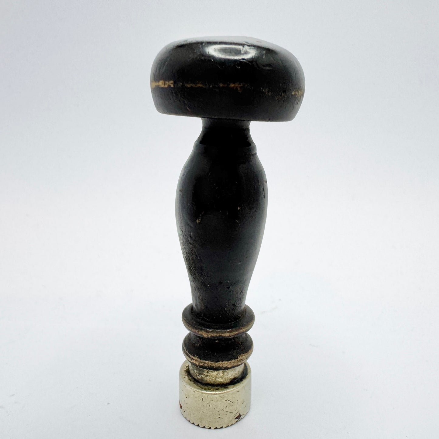 Sweden 1873. Antique Silver Turned Wood Wax Seal Stamp. "A"