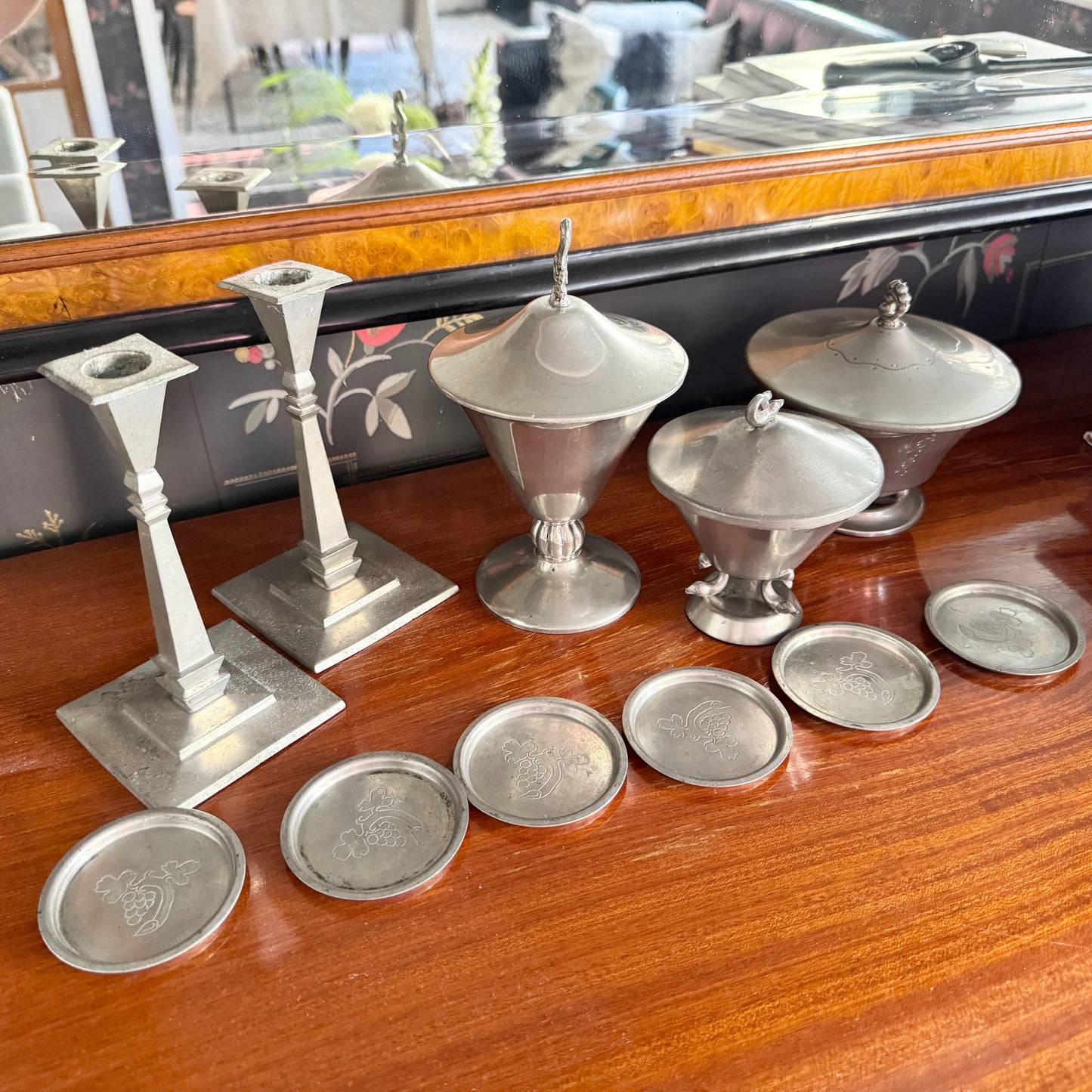Sweden ca 1930. Pewter Art Deco.