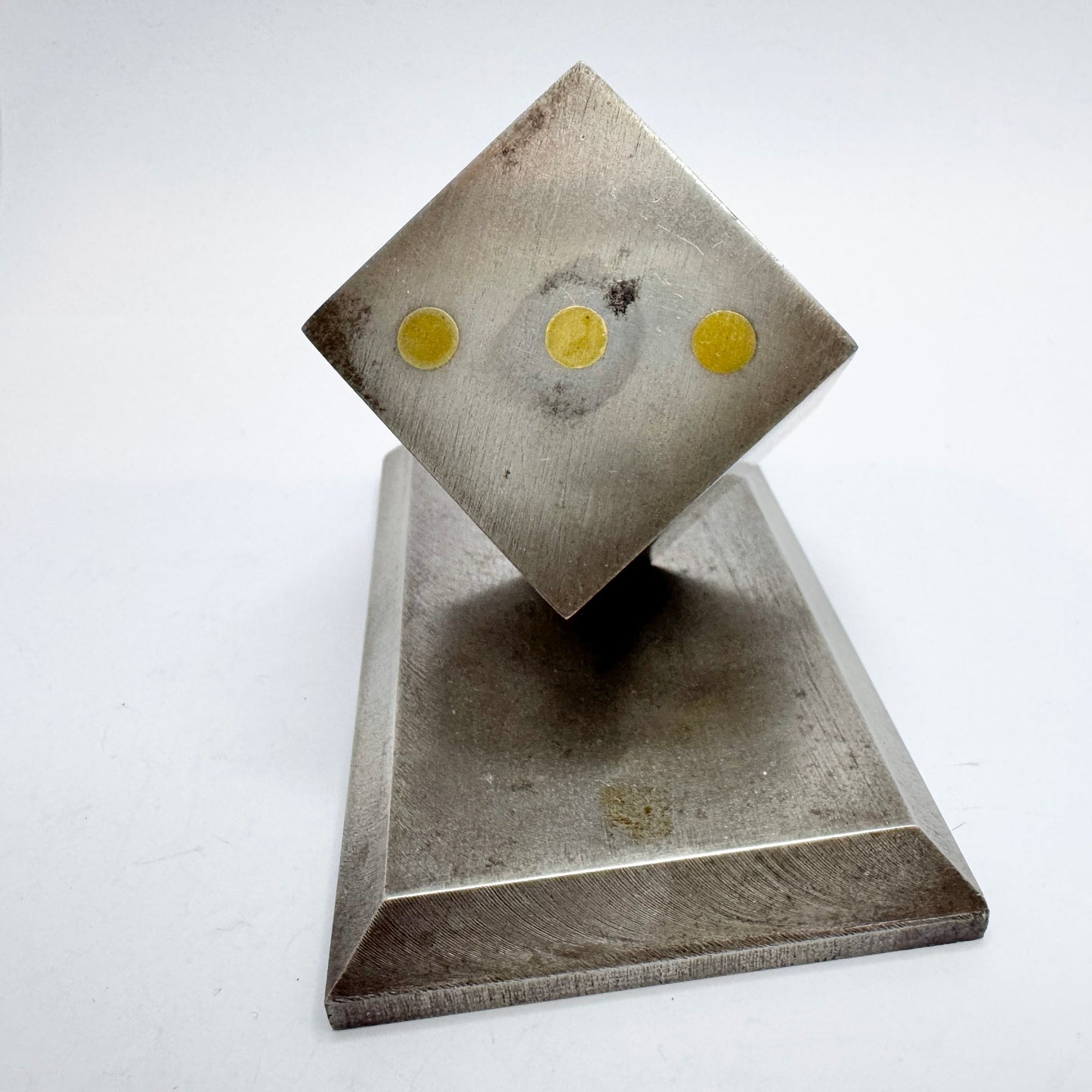 Vintage Chunky Steel Dice Paperweight