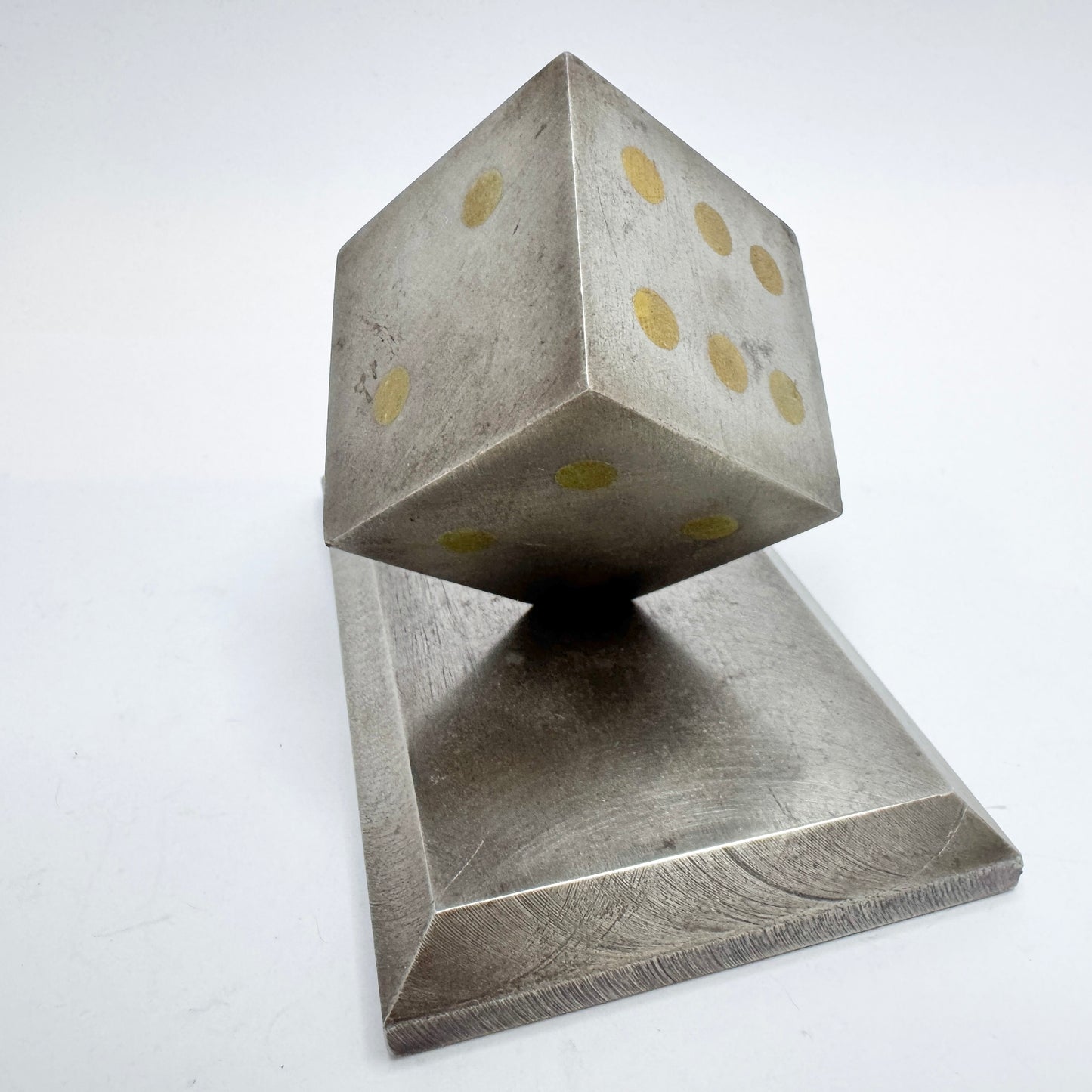 Vintage Chunky Steel Dice Paperweight