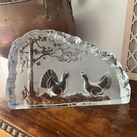 Swedish Art Glass Sculpture by Nybro - J & S Brattström
