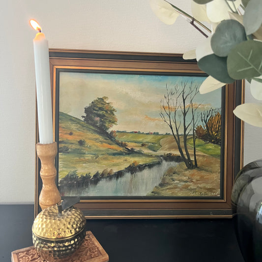 “Tranquil Stream in Early Autumn” – Original Oil Painting by Scandinavian Artist