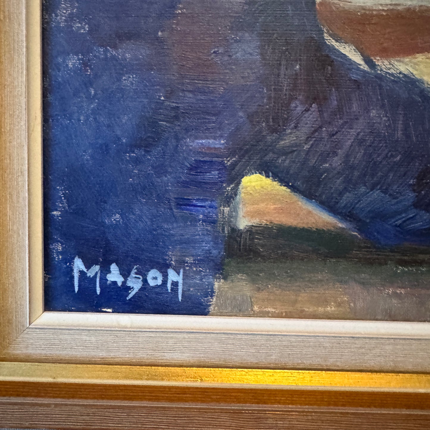 In Kindergarten 1947. Vintage Swedish Oil Painting by Mats Mason.