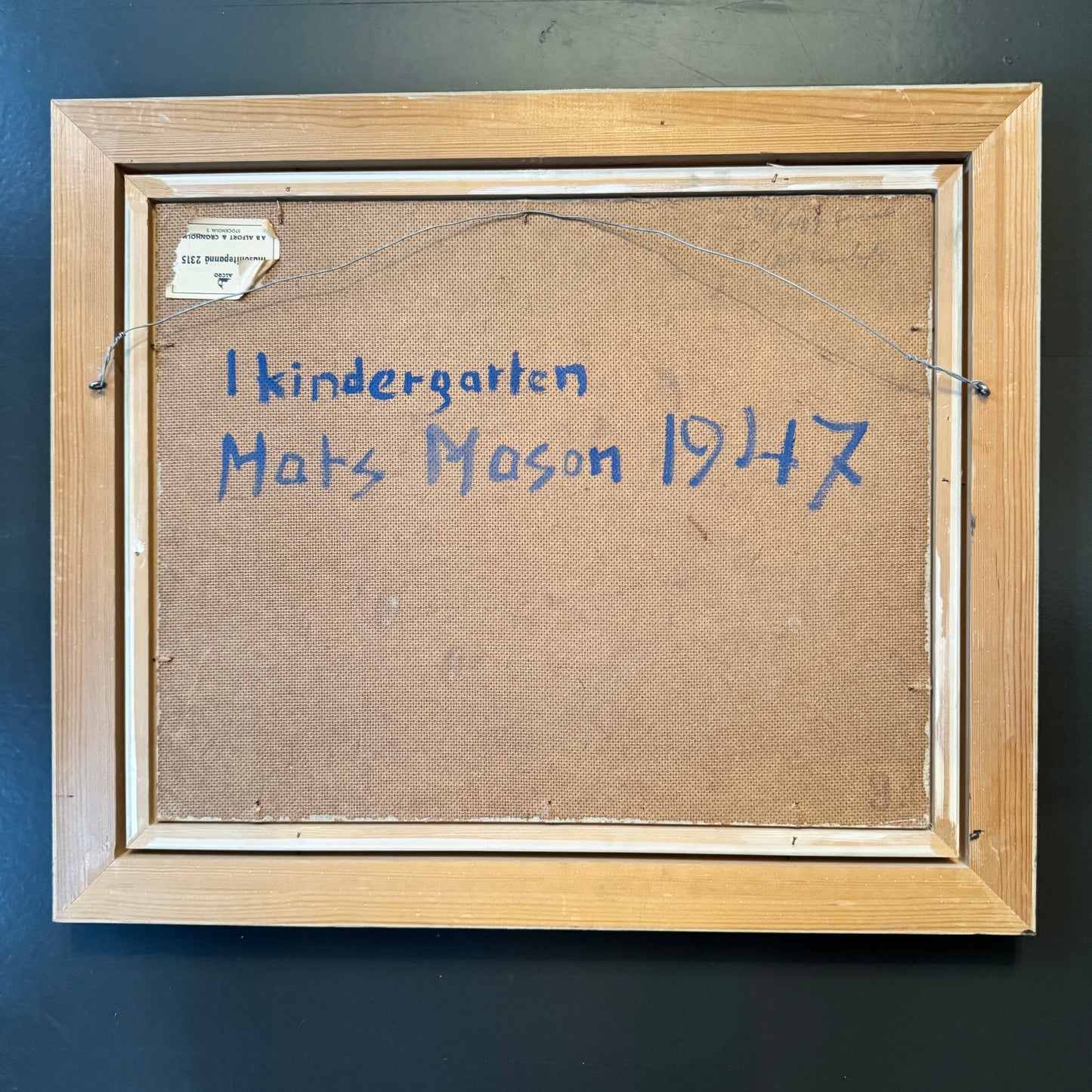 In Kindergarten 1947. Vintage Swedish Oil Painting by Mats Mason.