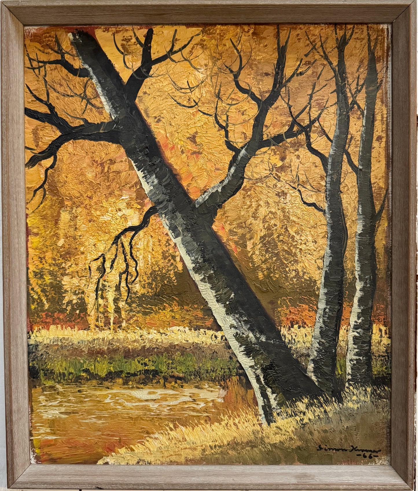 I am Still Standing 1966. Vintage Oil Painting by Simon Kramer.