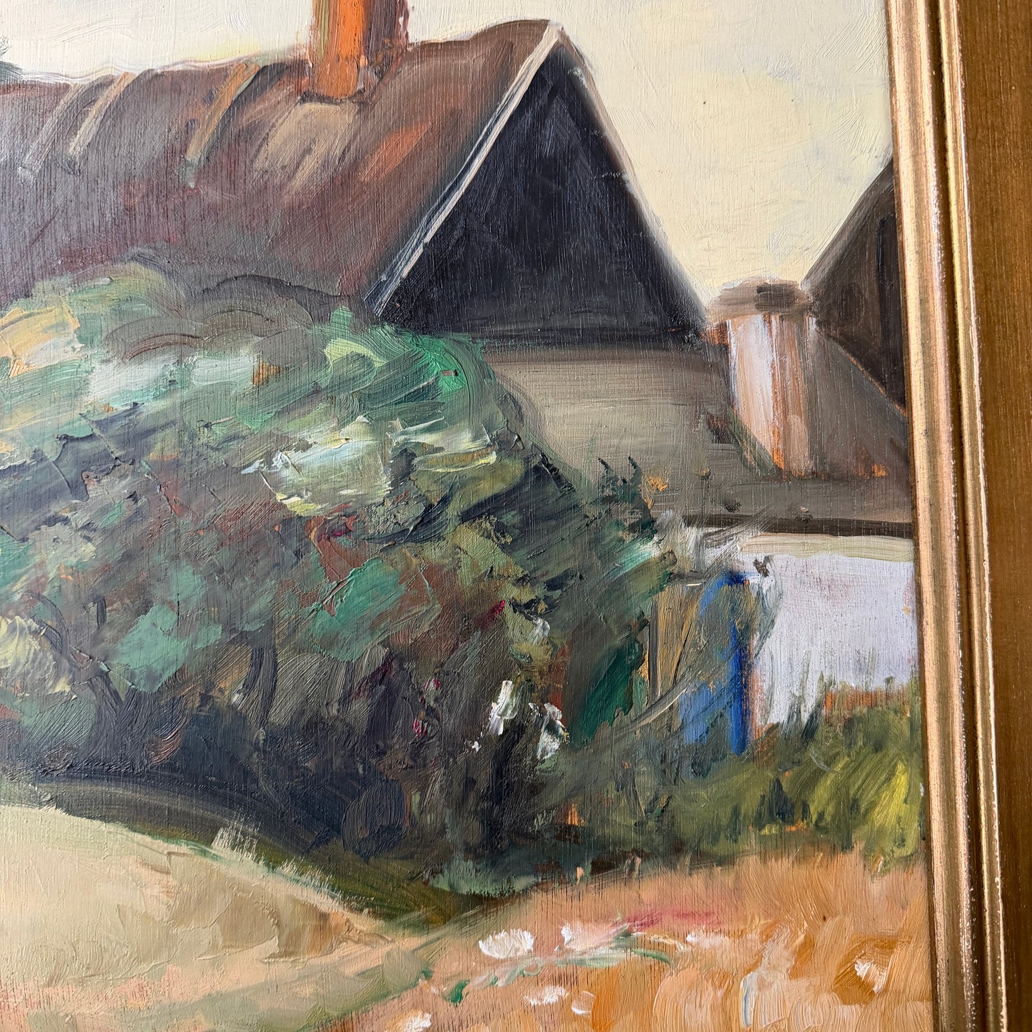 Kväll, 1929. Large Vintage Swedish Oil Painting.
