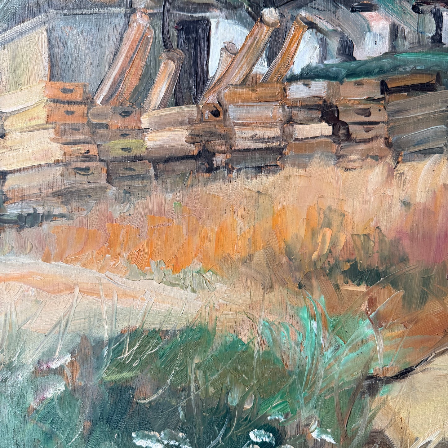 Kväll, 1929. Large Vintage Swedish Oil Painting.