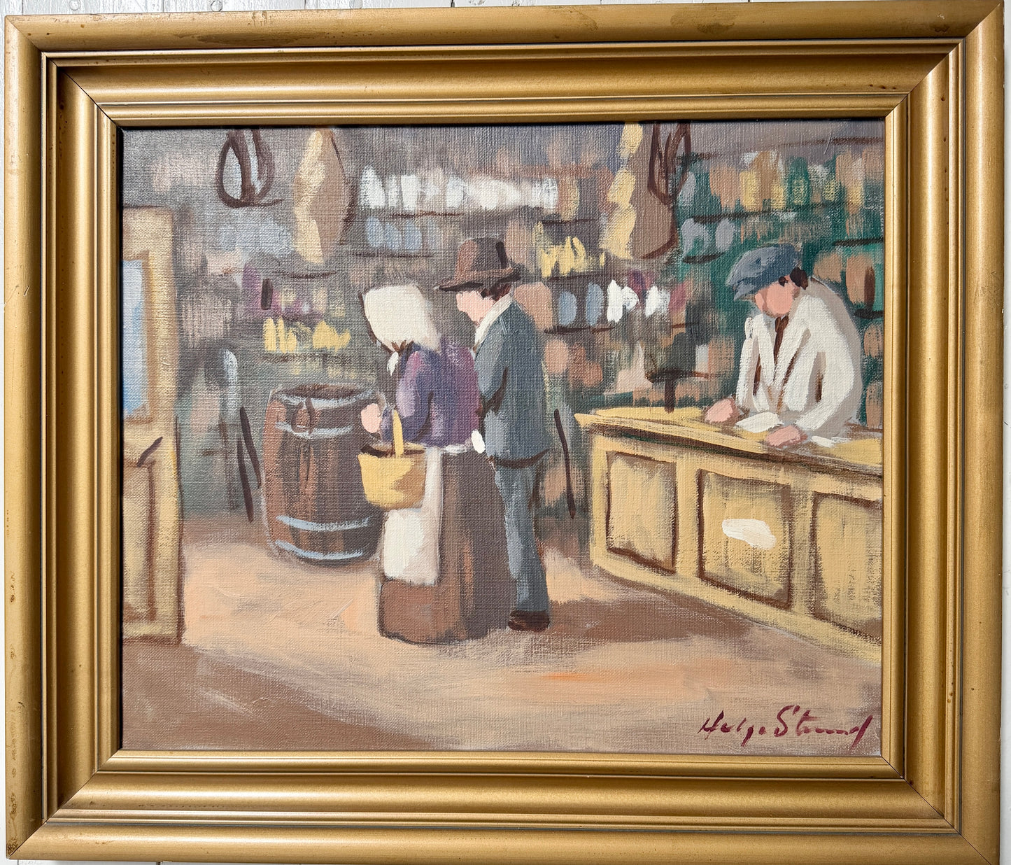 Lanthandeln. Vintage Swedish Oil Painting, by Helge Strand