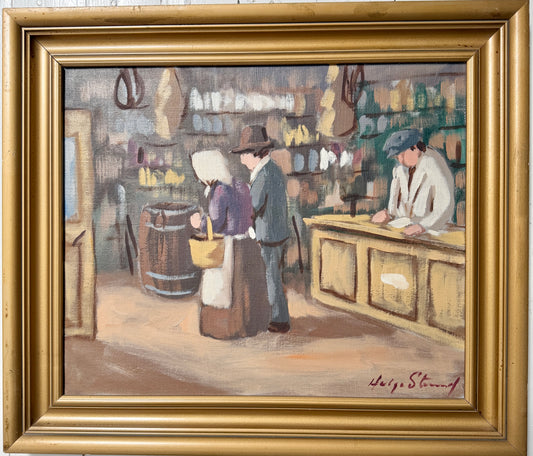 Lanthandeln. Vintage Swedish Oil Painting, by Helge Strand