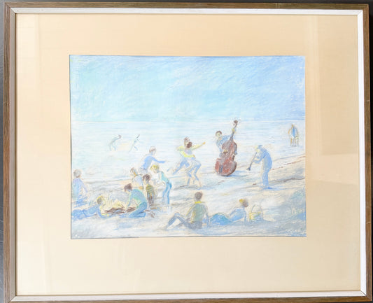 Scandi Summer Nights. Vintage Scandinavian Pastel Painting.