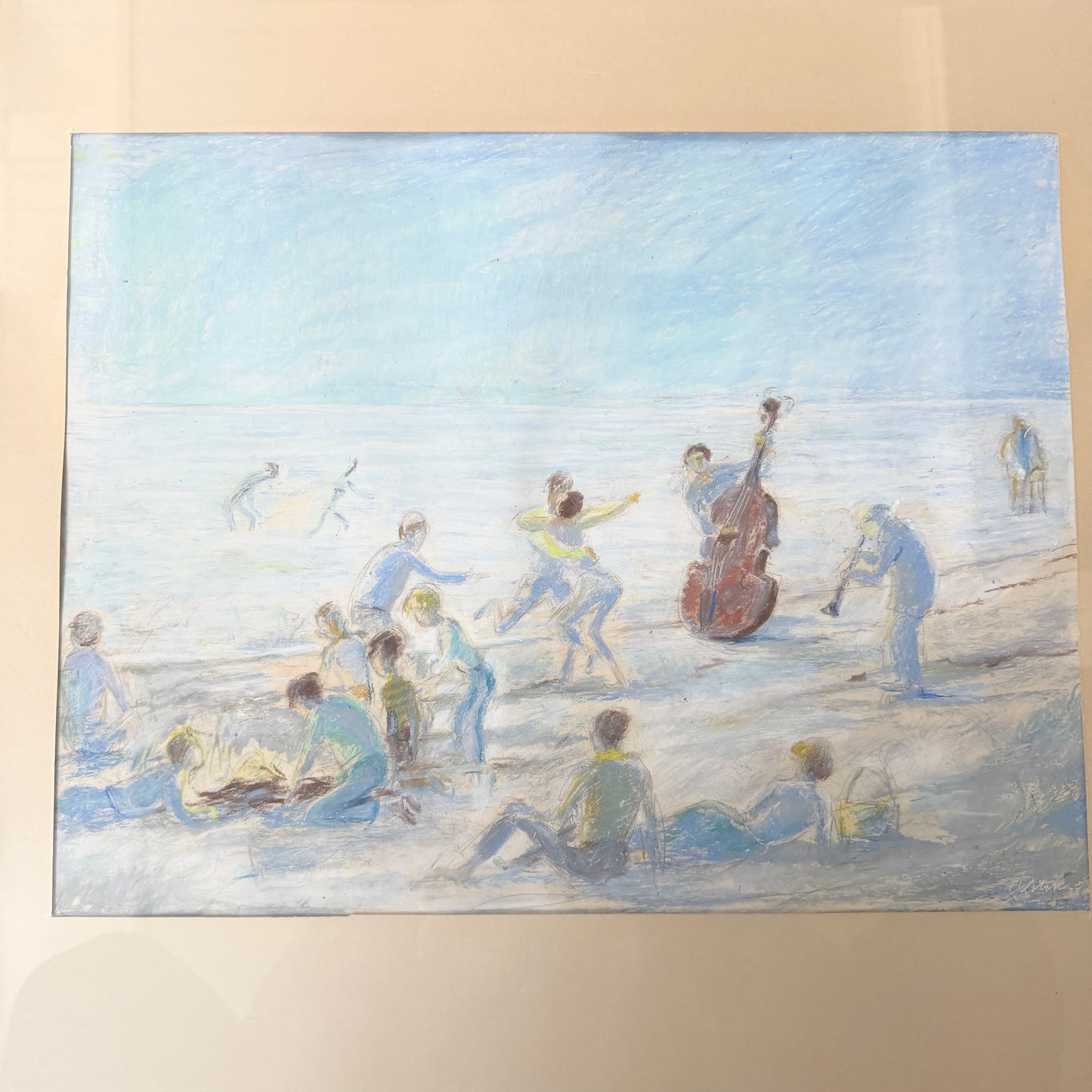 Scandi Summer Nights. Vintage Scandinavian Pastel Painting.