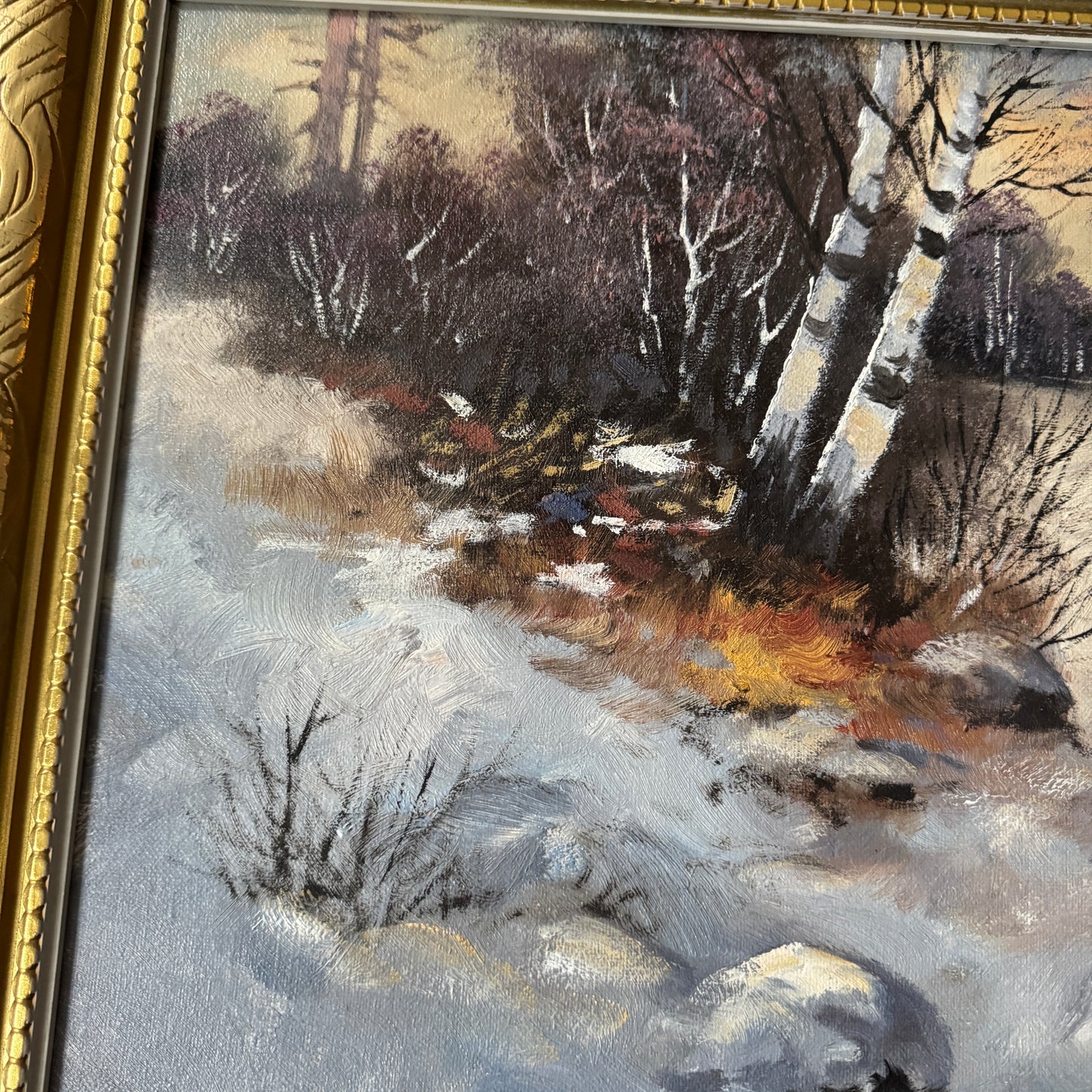 A Brief Gathering of Pheasants. Vintage Swedish Oil Painting by Bertil Widbrant