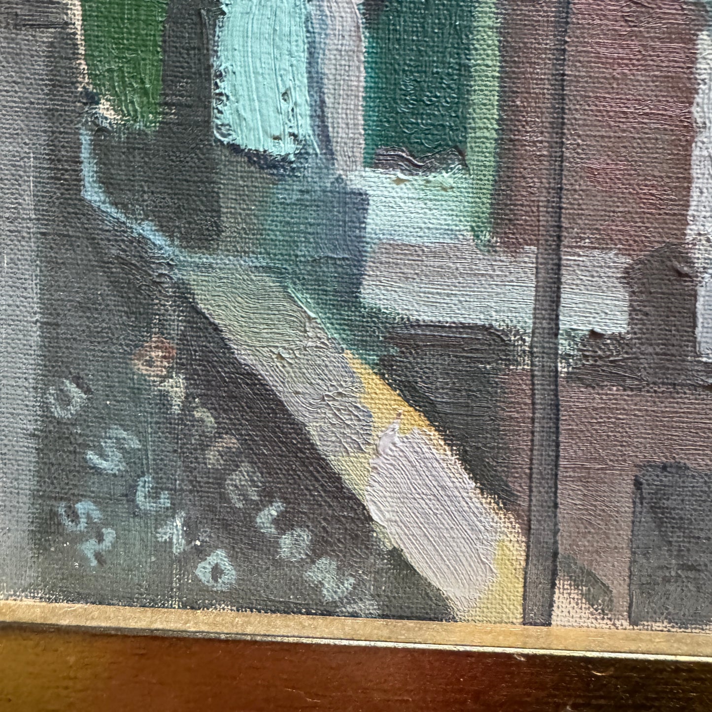 Barcelona 1952. Vintage Modernist Oil Painting by Swedish Artist Jacues Sund