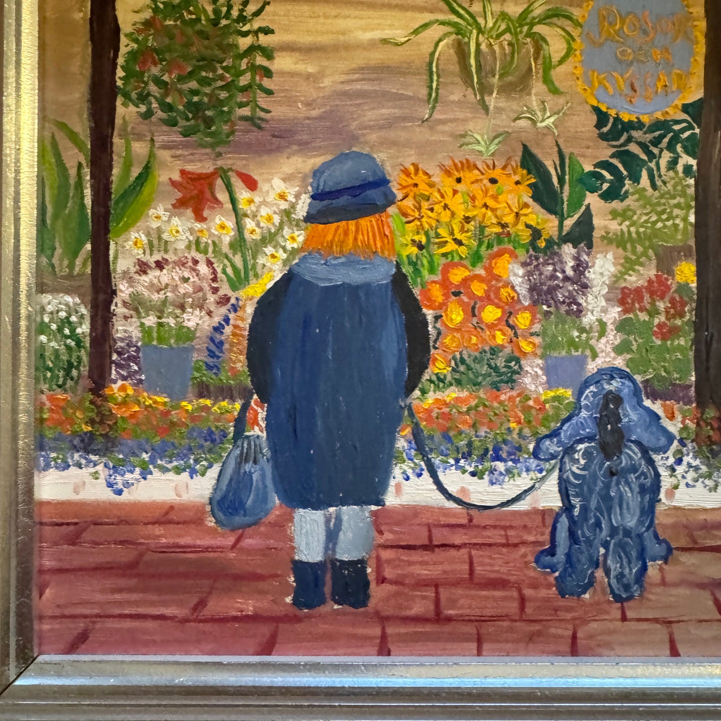 Roses and Kisses. Vintage Swedish Oil Painting by Inga Hermelin