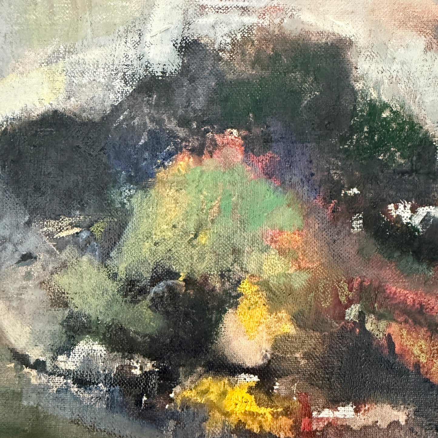 Midsummer Sky, 1958. Vintage Swedish Oil Painting by Erik Emanuelsson