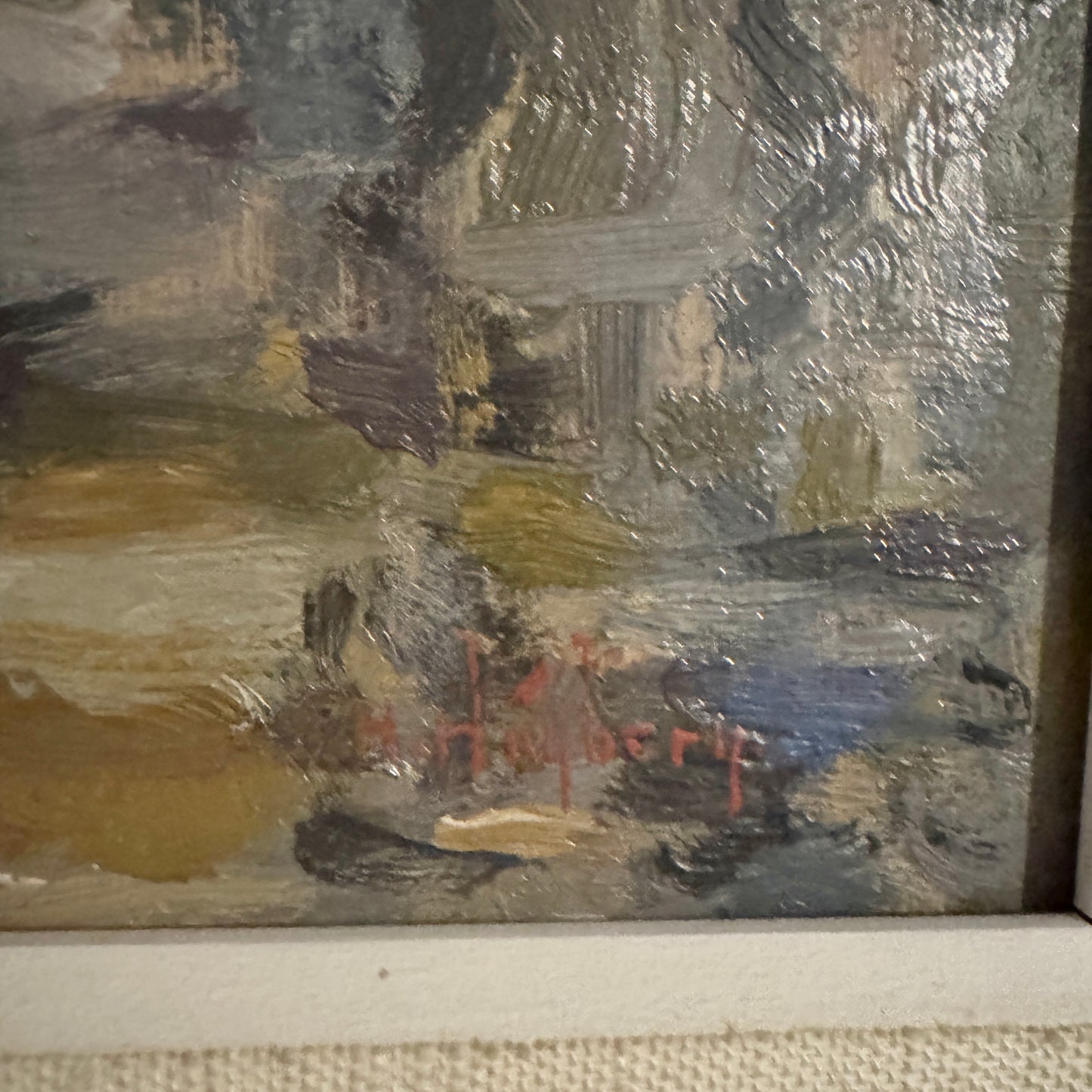 Old Sailboats, Gothenburg. Vintage Swedish Oil Painting by Hilding Högberg.