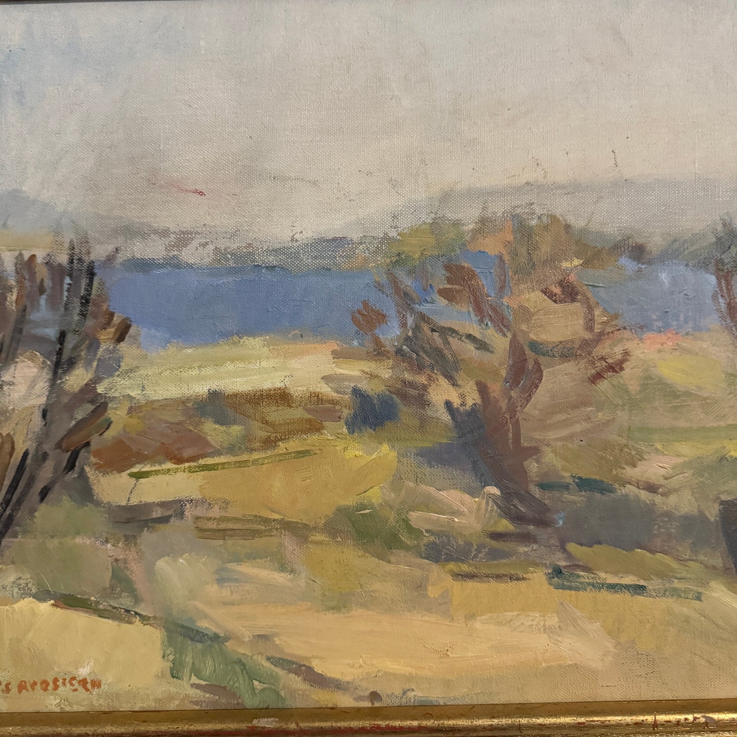 Towards a Soft Horizon. Vintage Swedish Oil Painting by Mats Rydstern