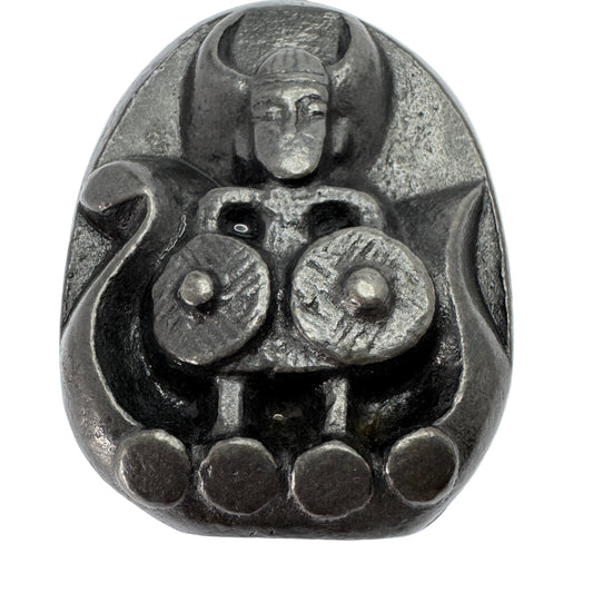 Stig Blomberg, Sweden 1960s. Vintage Viking Cast iron Paper Weight / Sculpture