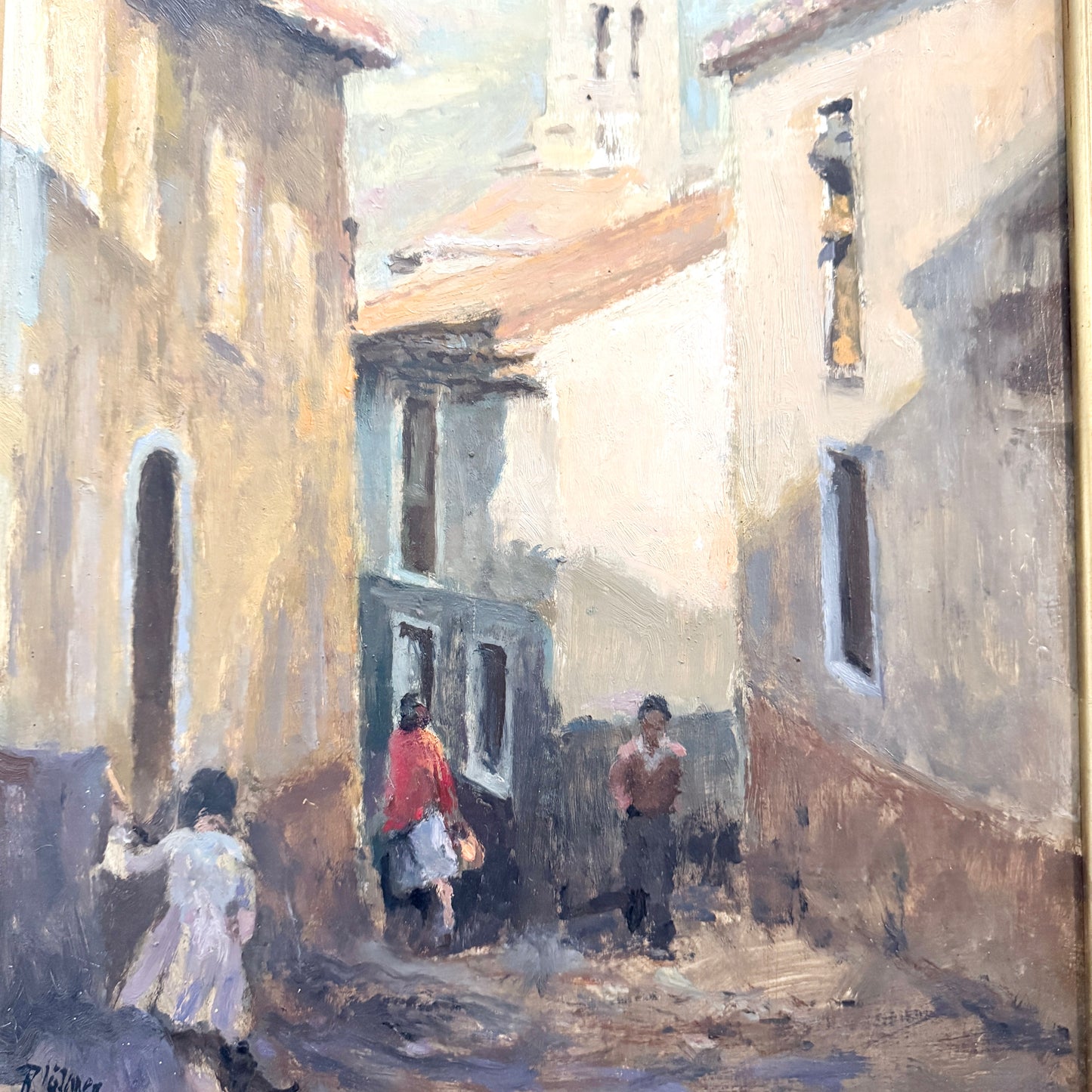 Scholarship Journey Northern Spain 1920s. Oil Painting by Robert Löfgren.