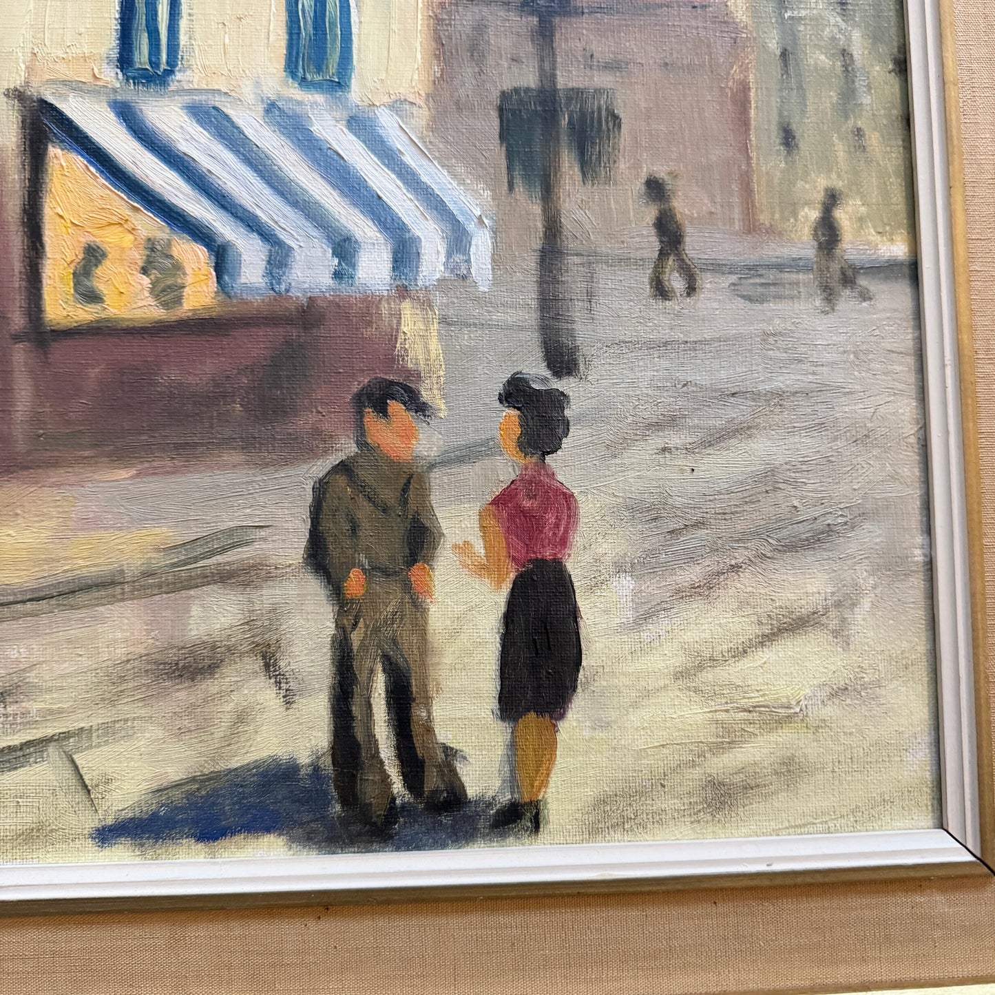 When Everyone Knew Each Other. Vintage Swedish Oil Painting.