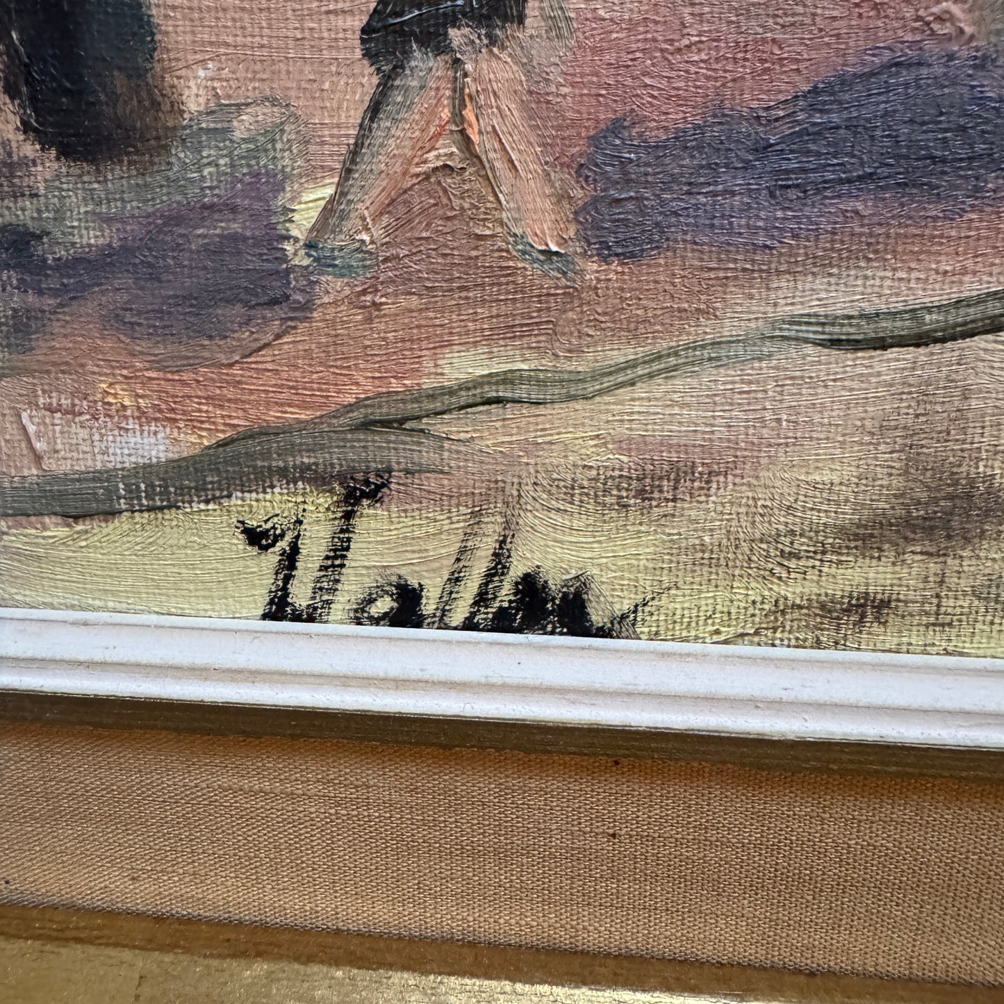 When Everyone Knew Each Other. Vintage Swedish Oil Painting.