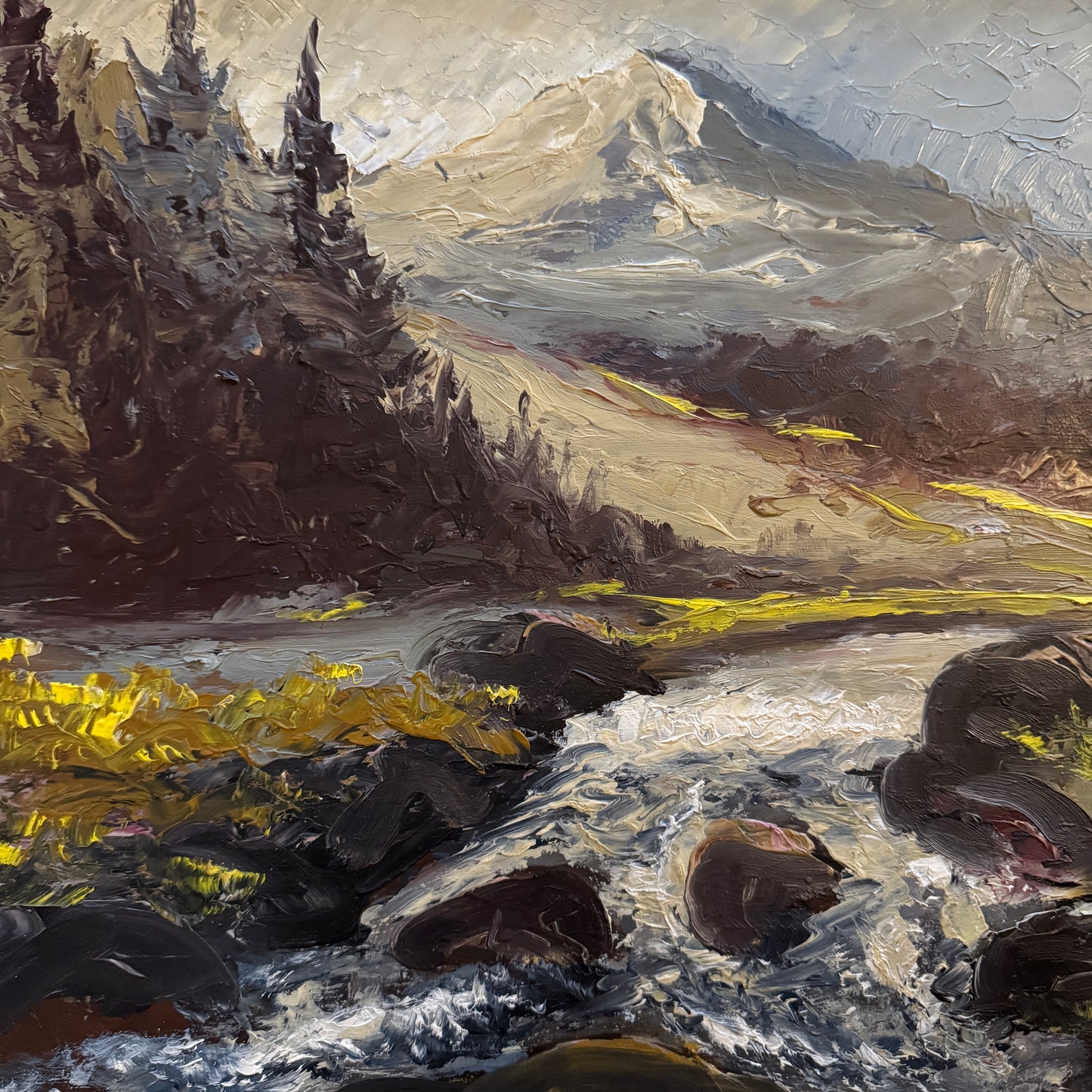 Nordic Highlands. Vintage Scandinavian Oil Painting.