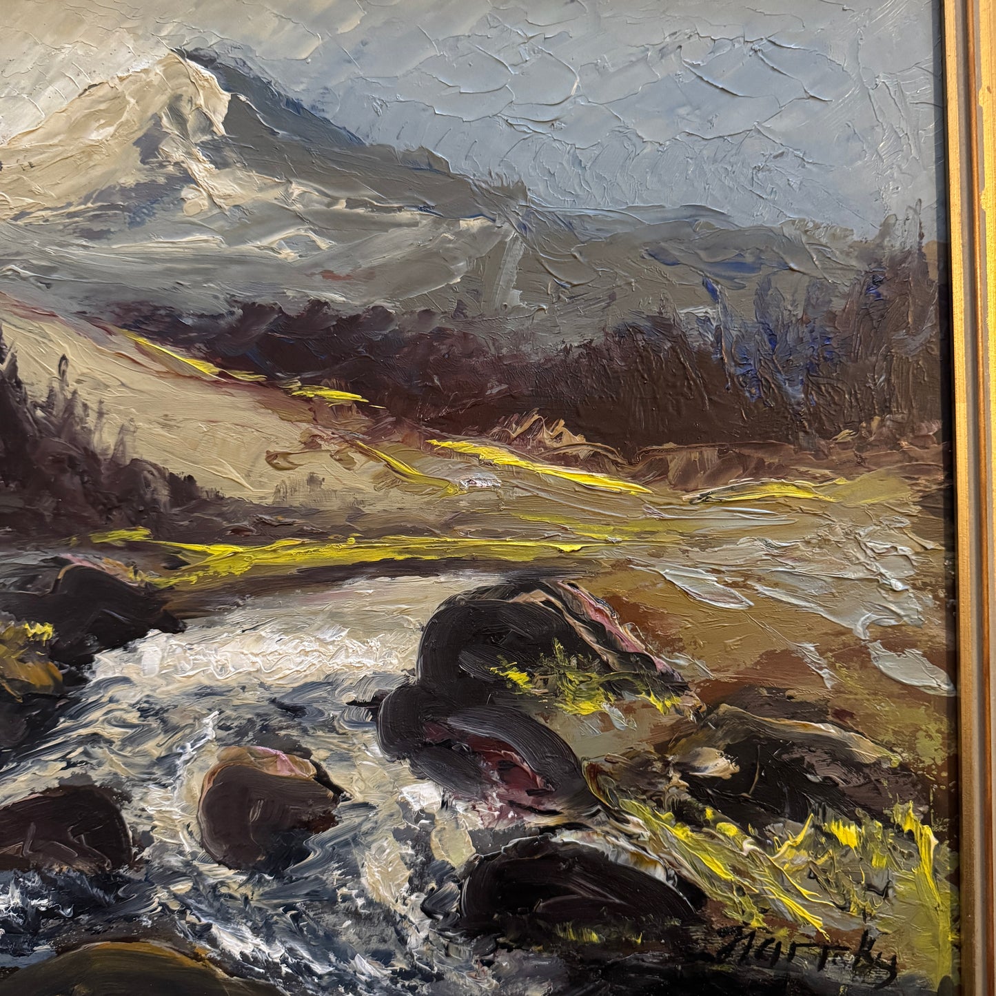 Nordic Highlands. Vintage Scandinavian Oil Painting.