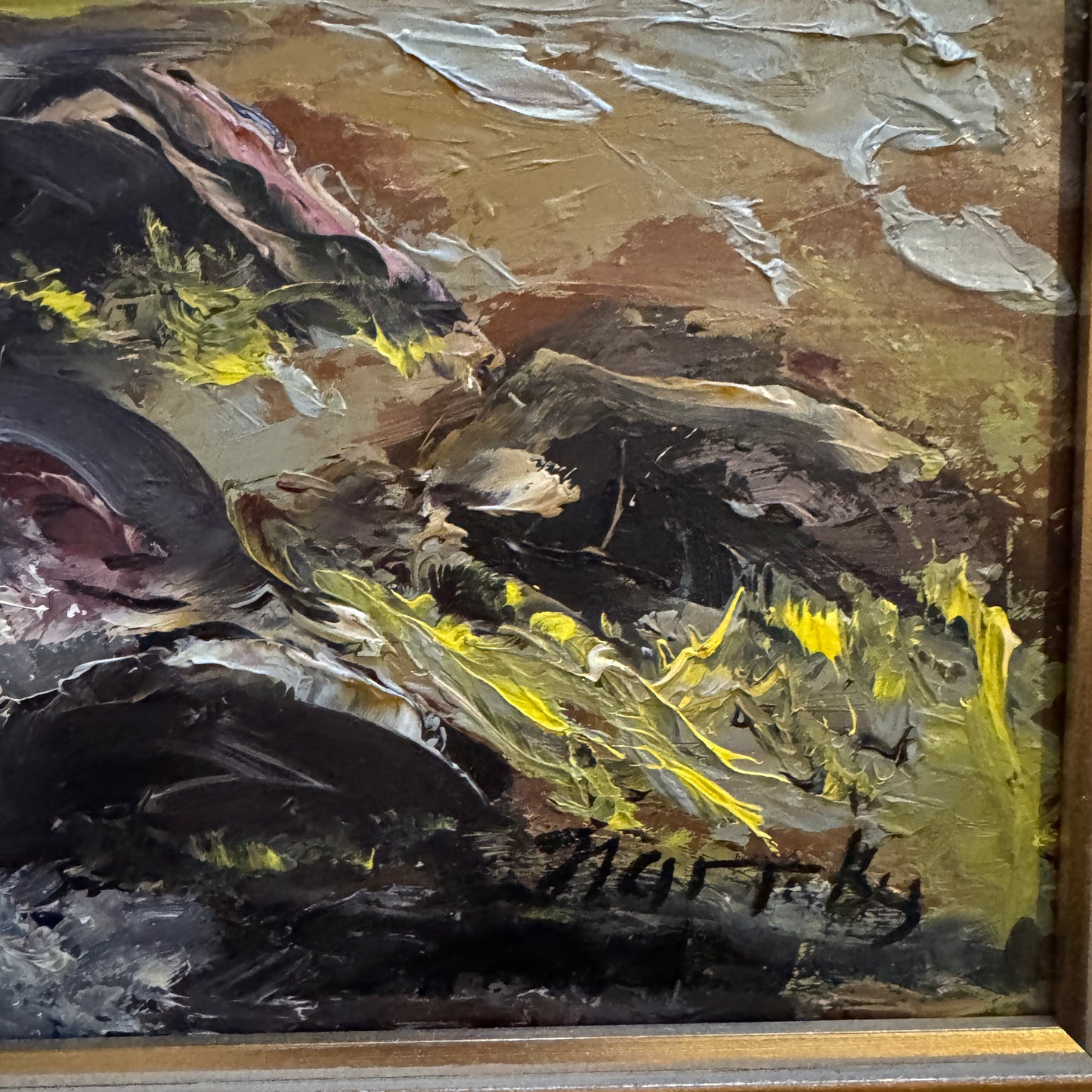 Nordic Highlands. Vintage Scandinavian Oil Painting.