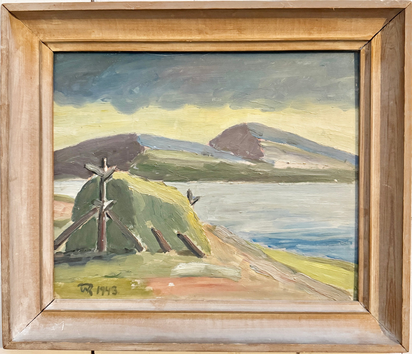 Before the Storm, 1943. Vintage Swedish Oil Painting.