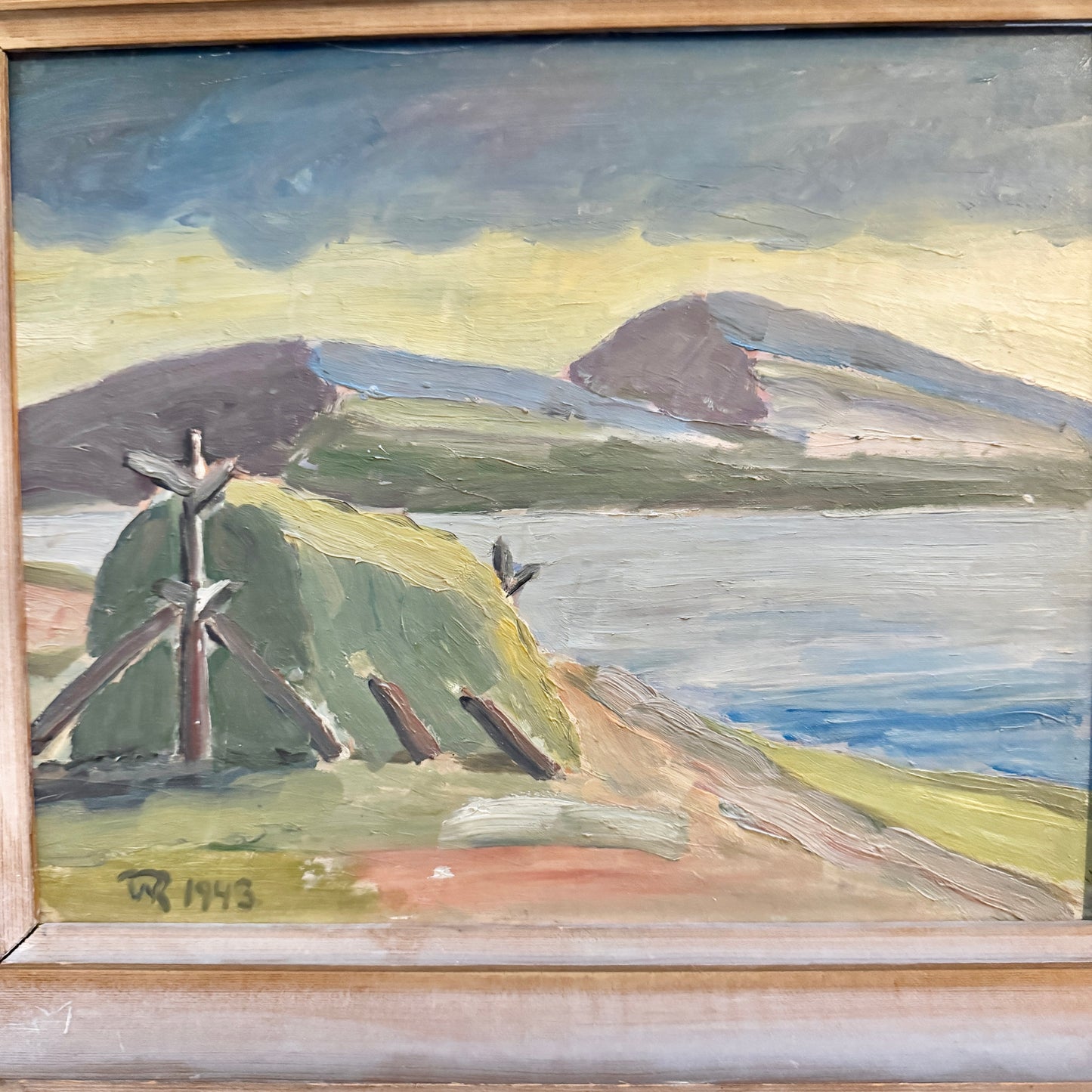 Before the Storm, 1943. Vintage Swedish Oil Painting.