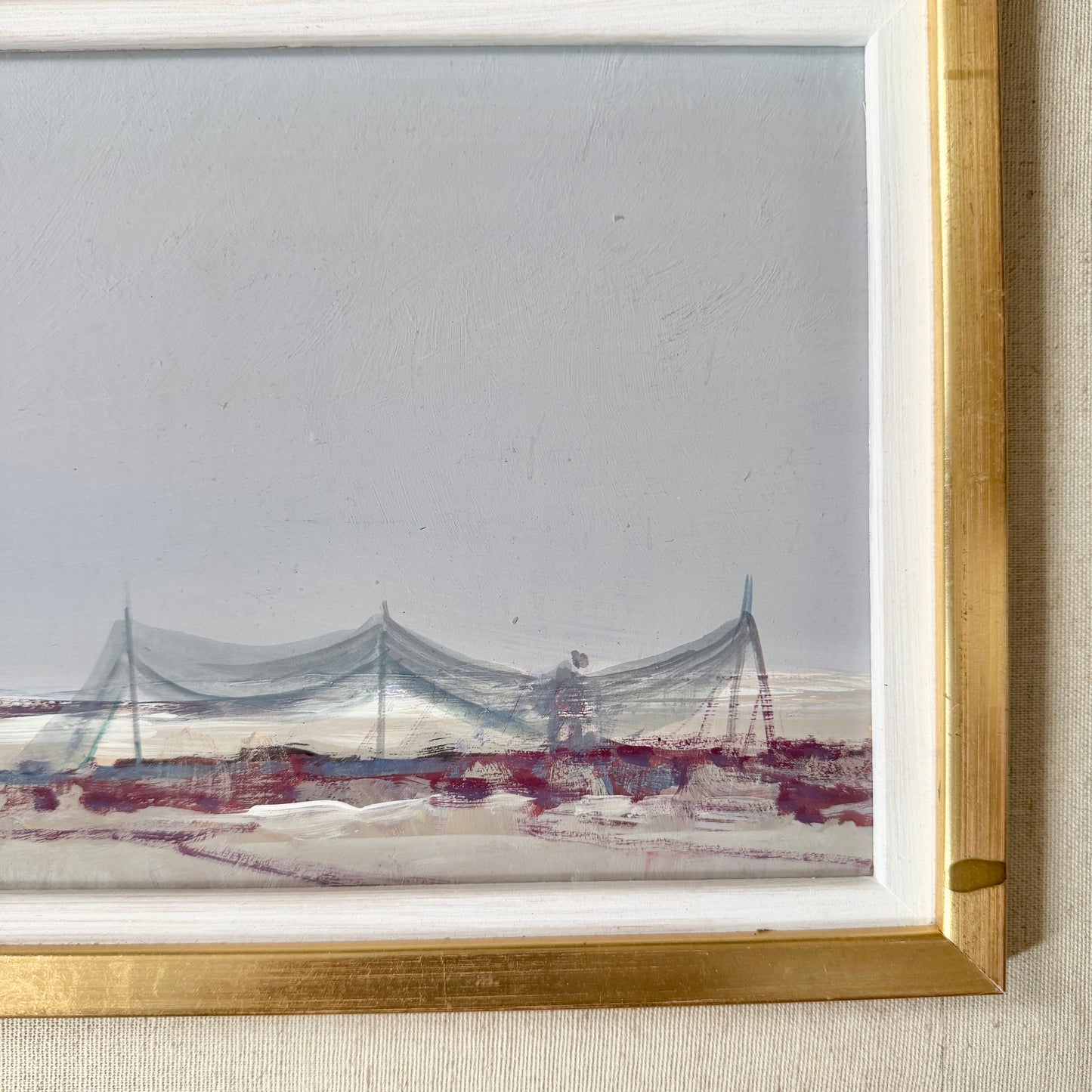 Öland Panorama ca 1940s. Vintage Swedish Oil Painting by Curt Viberg.