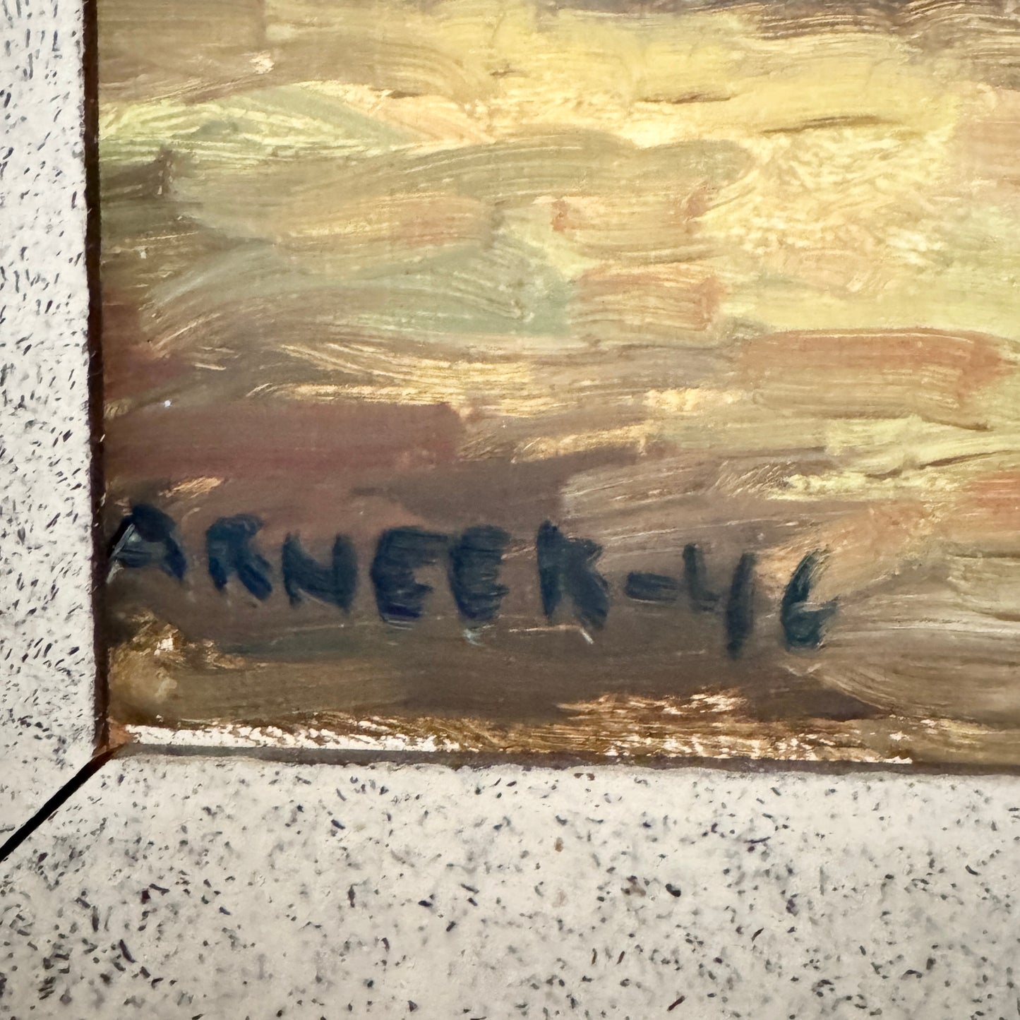 Country Horse, 1946. Vintage Swedish Oil Painting.