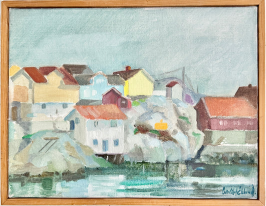 Bohuslän Morning. Vintage Swedish Oil Painting by Per-Olof Eklund.