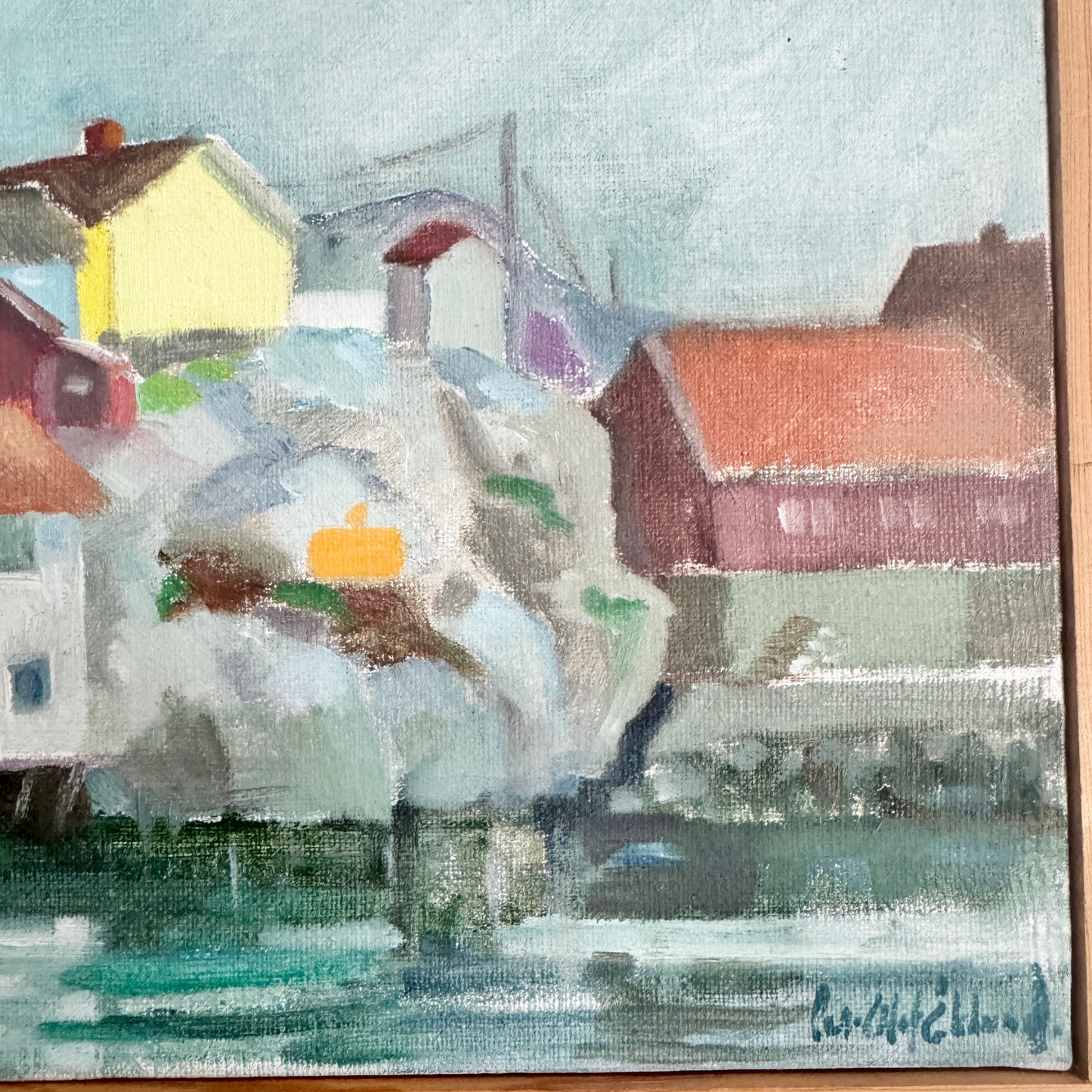 Bohuslän Morning. Vintage Swedish Oil Painting by Per-Olof Eklund.